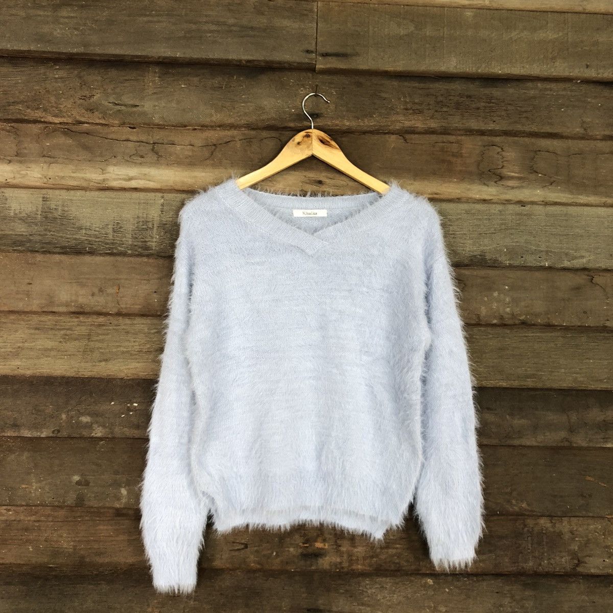 Homespun Knitwear DLL Khalita Soft Blue fur Shag Shaggy Knitwear #c1077 Size L / US 10 / IT 46 - 3 Thumbnail