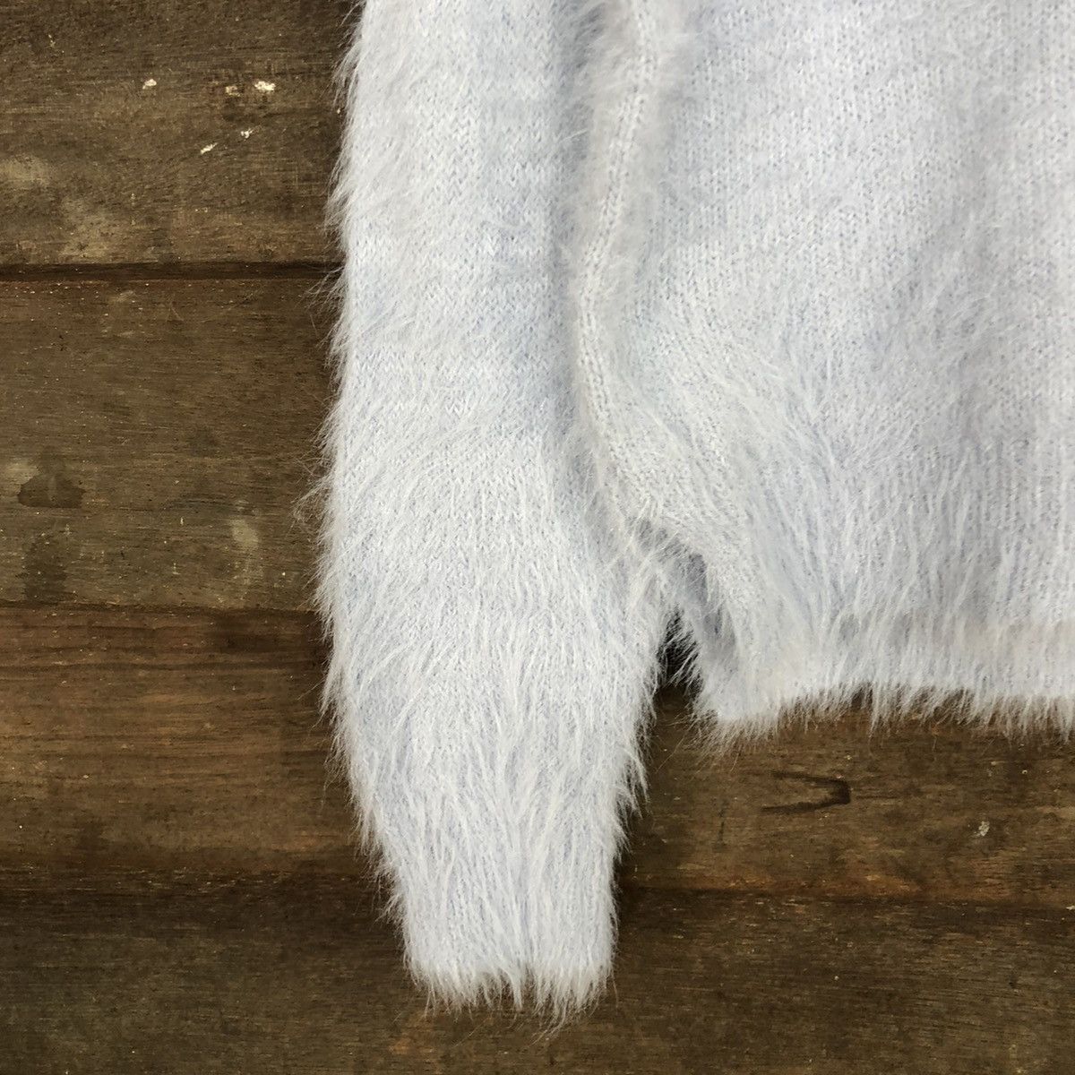Homespun Knitwear DLL Khalita Soft Blue fur Shag Shaggy Knitwear #c1077 Size L / US 10 / IT 46 - 6 Thumbnail