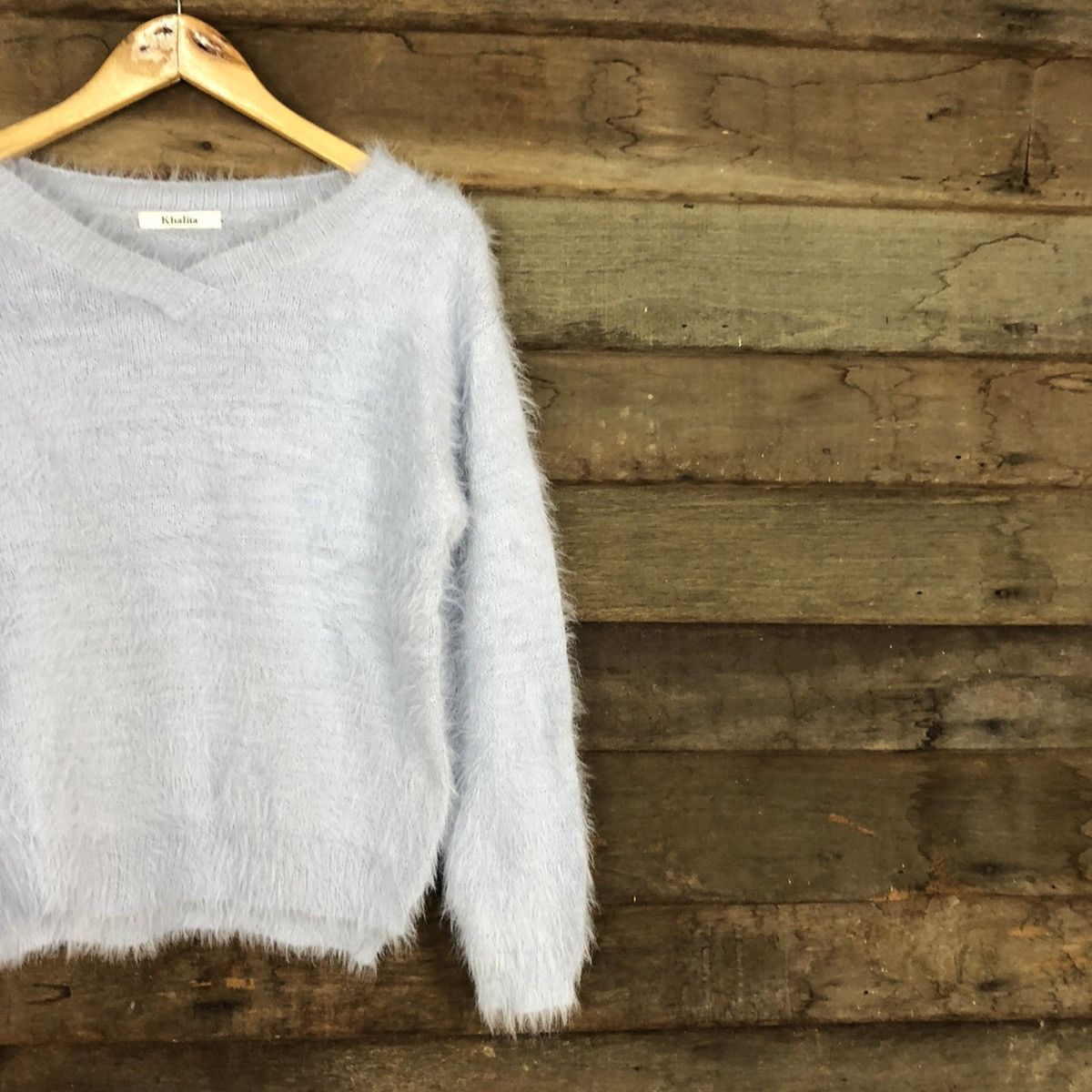 Homespun Knitwear DLL Khalita Soft Blue fur Shag Shaggy Knitwear #c1077 Size L / US 10 / IT 46 - 5 Thumbnail