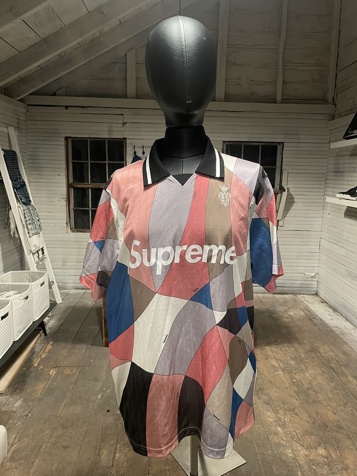 Supreme SUPREME/ EMILIO PUCCI SOCCER JERSEY Dusty Pink | Grailed