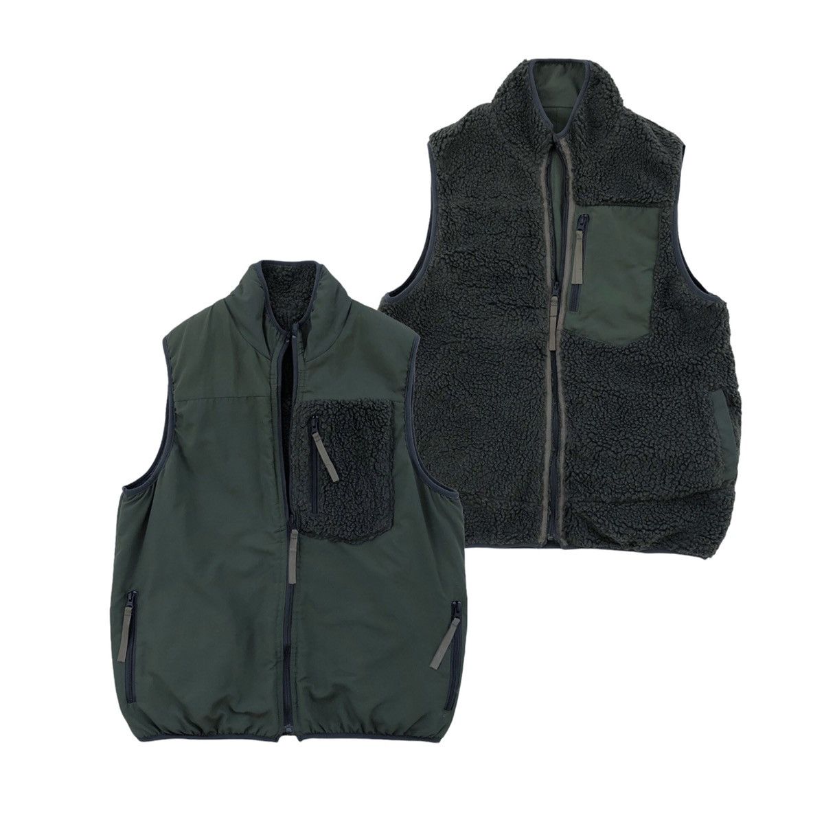 Japanese Brand Houston Reversible Fleece Military Vest Jacket Size US L / EU 52-54 / 3 - 1 Thumbnail