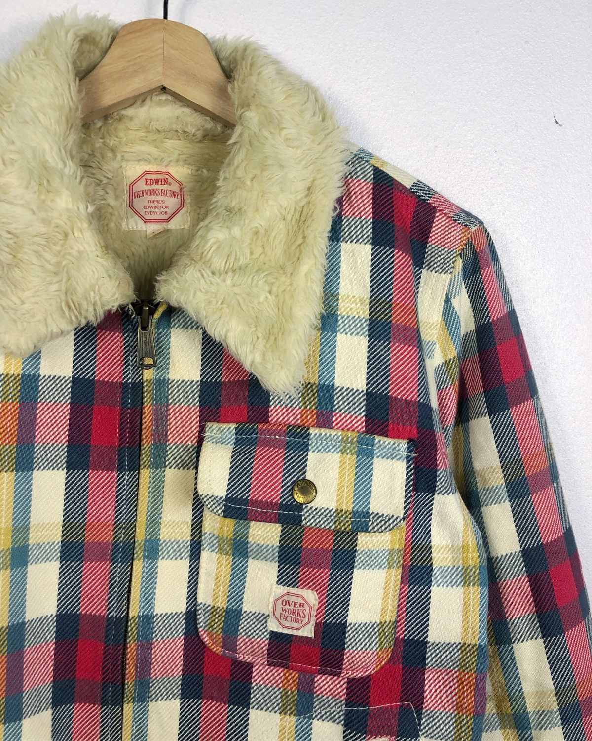 Edwin Vintage Edwin Over Works Factory Faux Fur Shearling Jacket Size US M / EU 48-50 / 2 - 3 Thumbnail