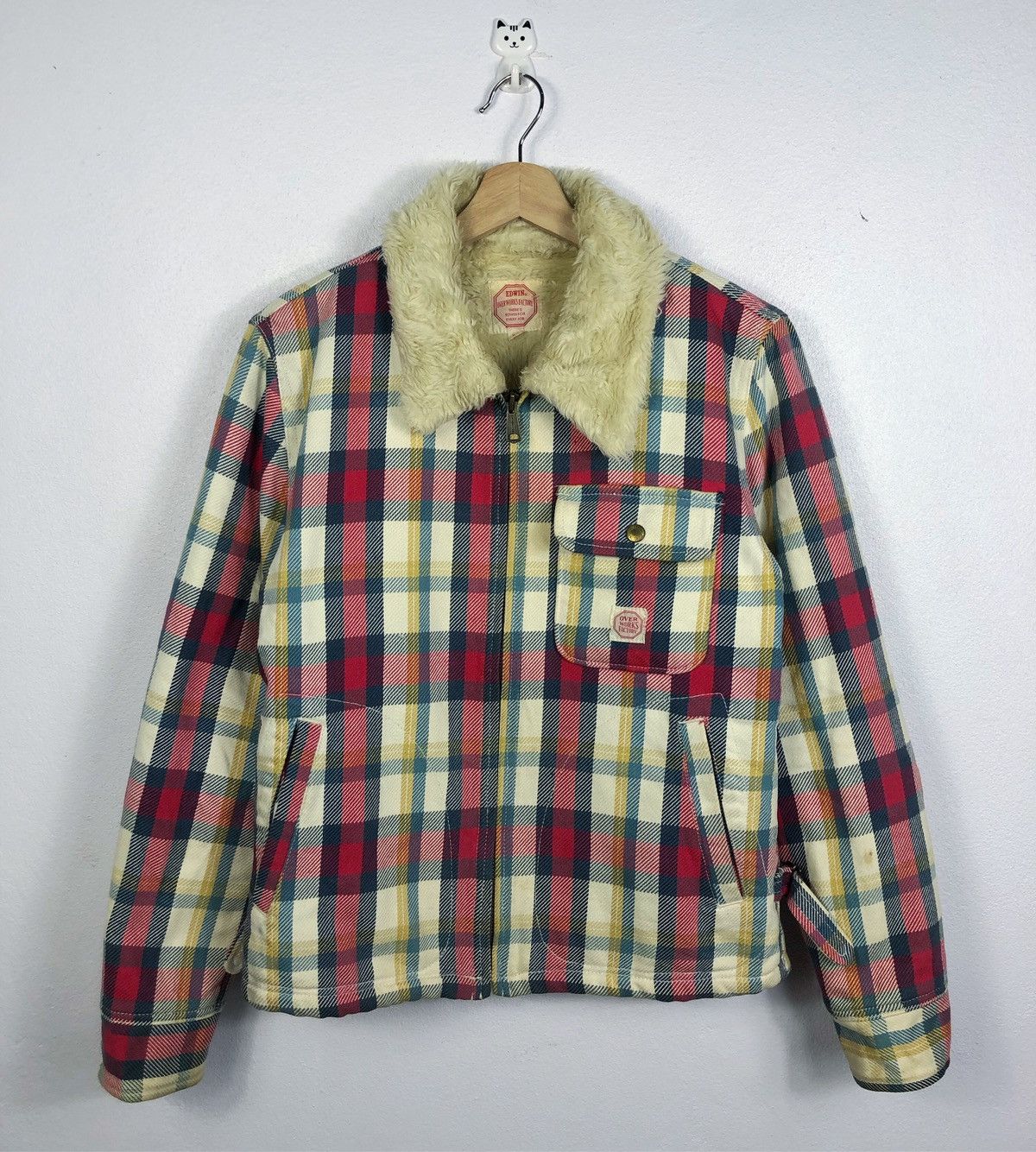 Edwin Vintage Edwin Over Works Factory Faux Fur Shearling Jacket Size US M / EU 48-50 / 2 - 1 Thumbnail