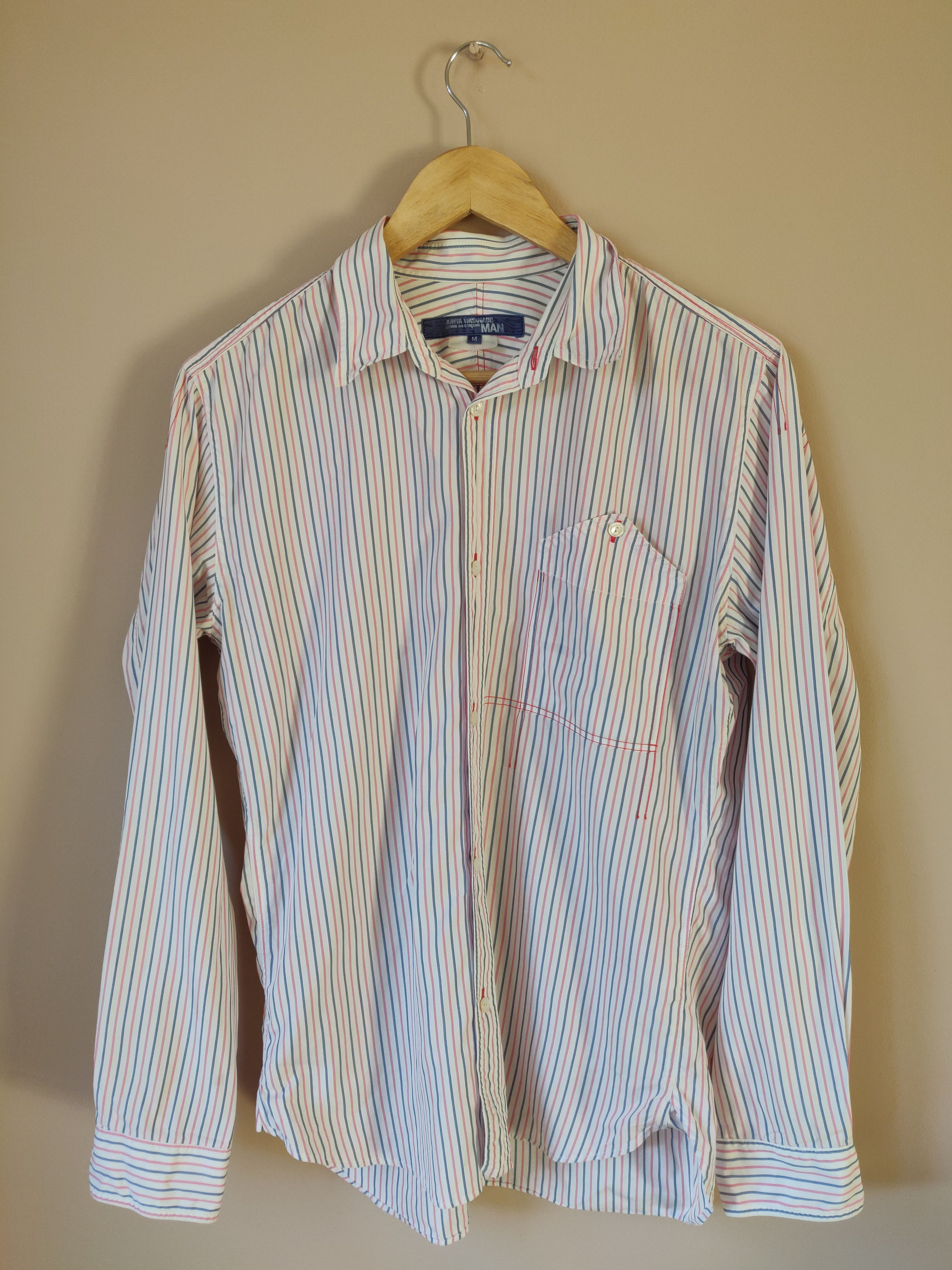 Comme des Garcons Upside Down Pocket Striped Button Up Size US M / EU 48-50 / 2 - 4 Thumbnail