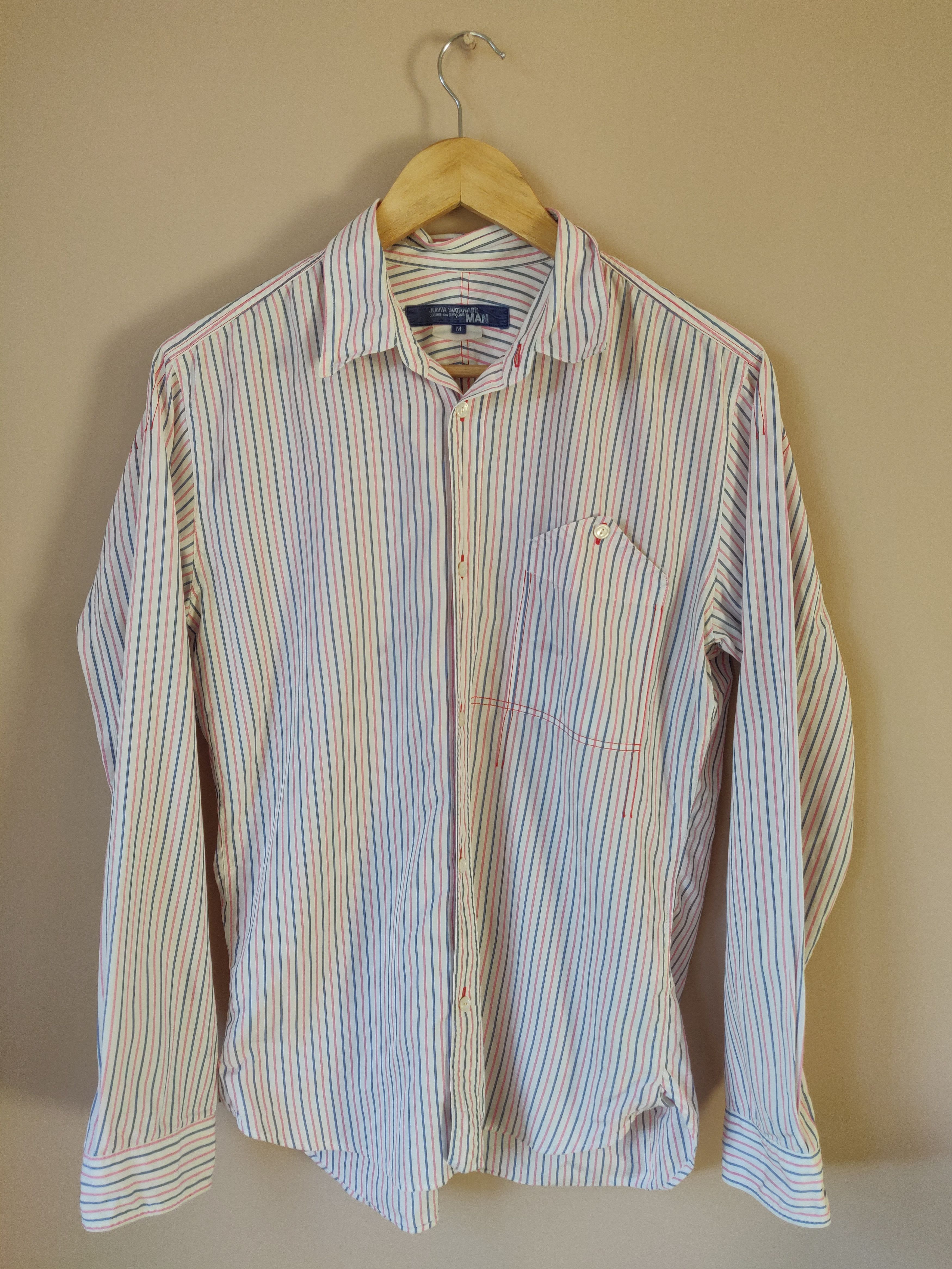 Comme des Garcons Upside Down Pocket Striped Button Up Size US M / EU 48-50 / 2 - 1 Thumbnail