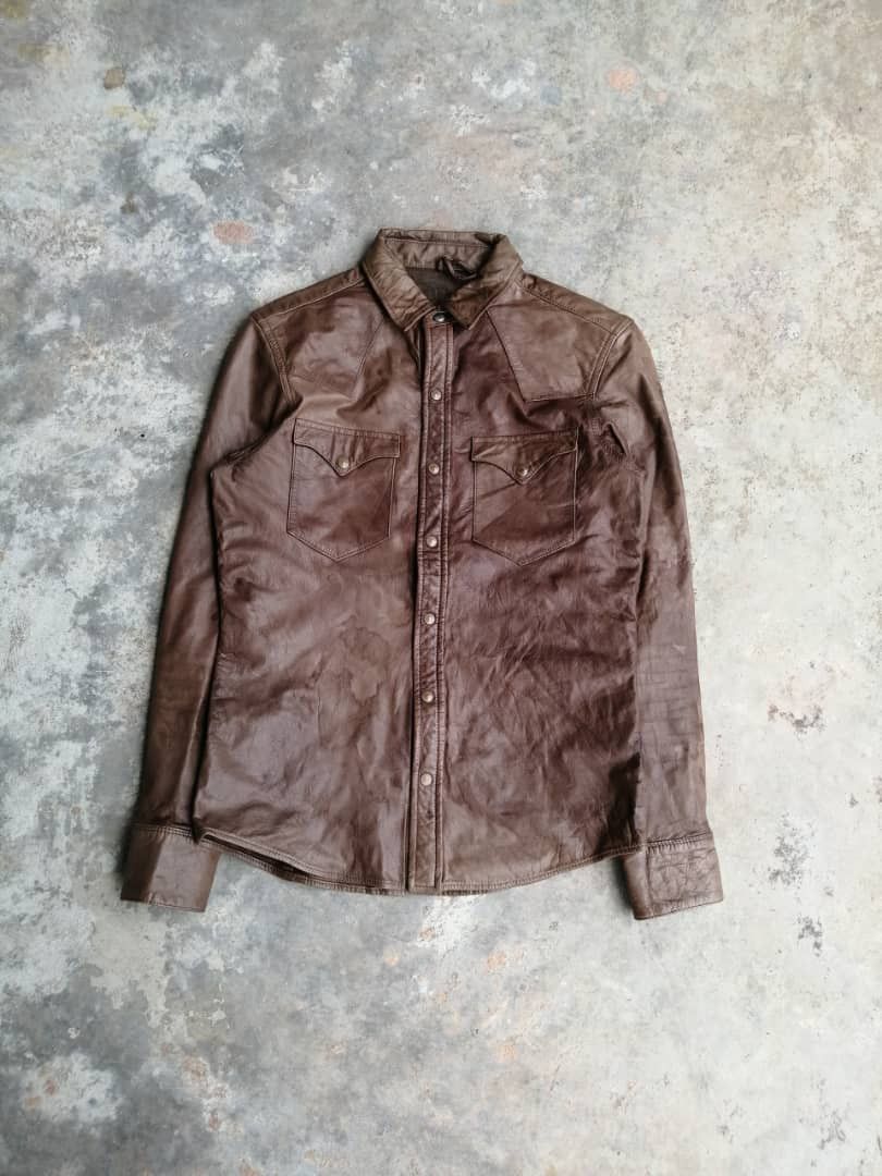 image of Edifice Japan x Leather Jacket Goat Leather Edifice Shirts, Men's (Size Small)