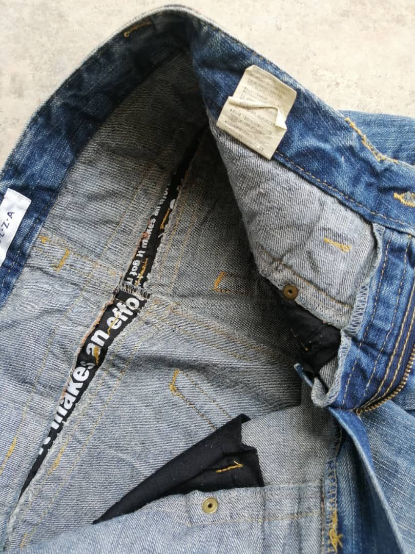 If Six Was Nine RARE🔥COLZA Japanese double waist Jeans Whiskers Denim Size US 30 / EU 46 - 5 Thumbnail