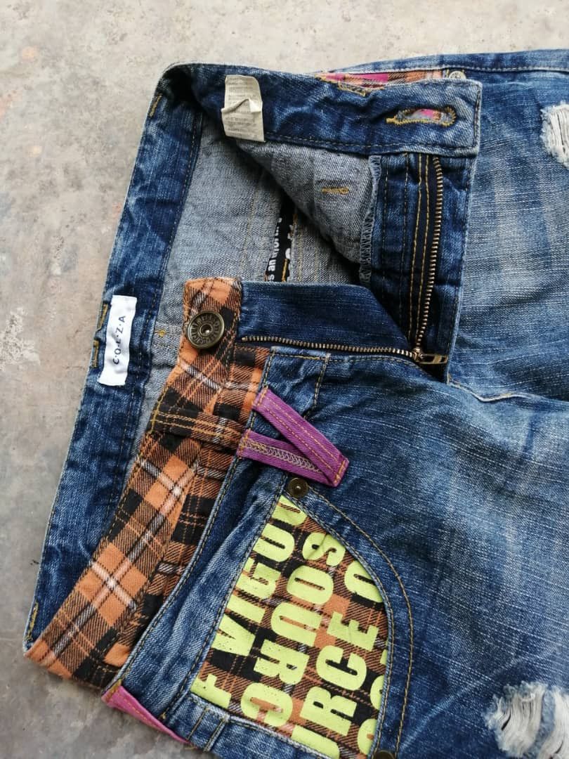 If Six Was Nine RARE🔥COLZA Japanese double waist Jeans Whiskers Denim Size US 30 / EU 46 - 3 Thumbnail