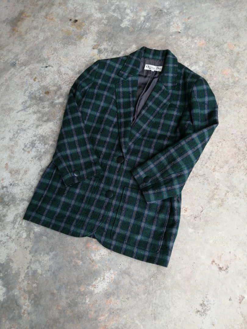 Christian Dior Monsieur Vintage Christian Dior Pret-A-Porter Checker Blazer Size L / US 10 / IT 46 - 8 Thumbnail