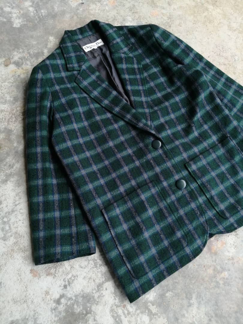 Christian Dior Monsieur Vintage Christian Dior Pret-A-Porter Checker Blazer Size L / US 10 / IT 46 - 7 Thumbnail