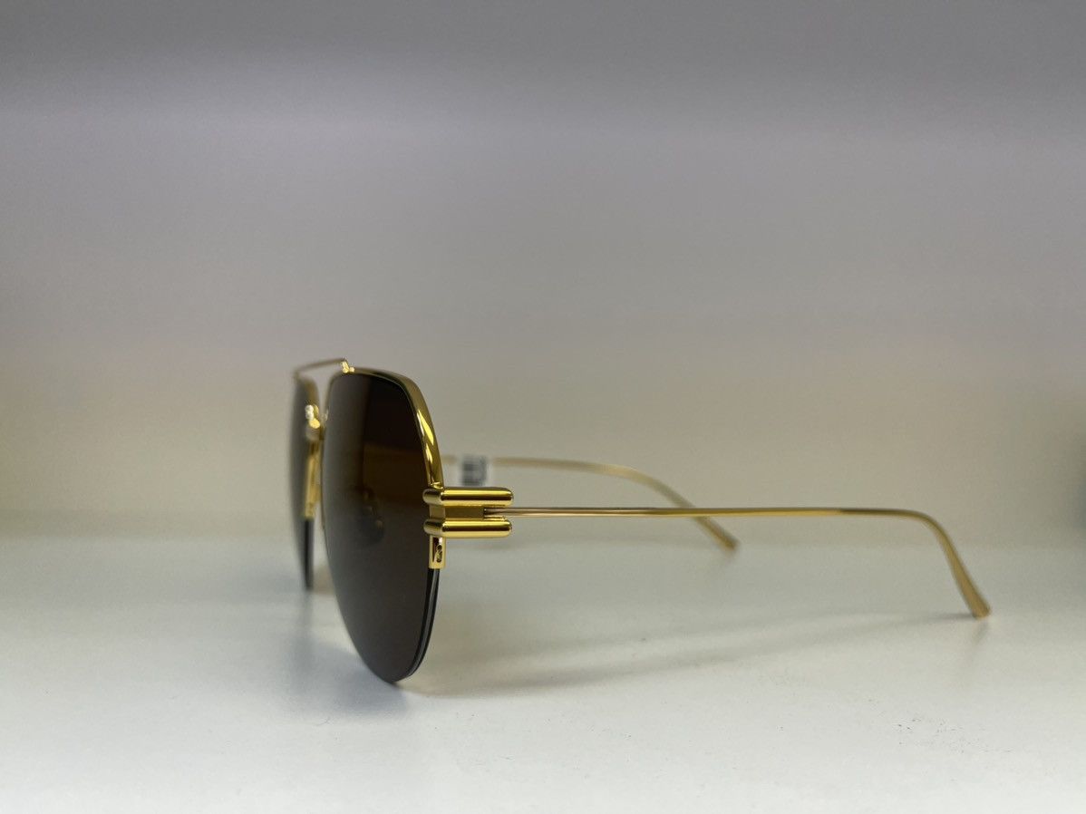 Bottega Veneta × Vintage NEW Bottega Veneta BV1046 Yellow Gold Aviator Sunglasses Size ONE SIZE - 2 Thumbnail