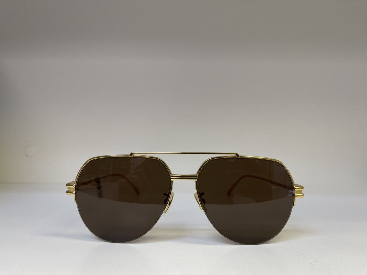 Bottega Veneta × Vintage NEW Bottega Veneta BV1046 Yellow Gold Aviator Sunglasses Size ONE SIZE - 1 Thumbnail