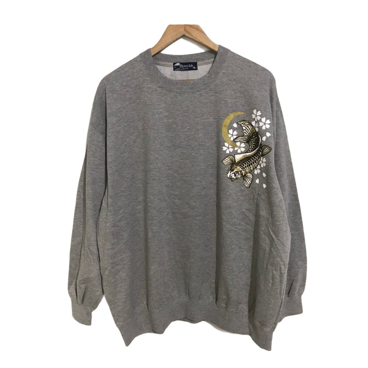 Japanese Brand Oversize Big fish koi design big print crewneck Size US XXL / EU 58 / 5 - 2 Thumbnail
