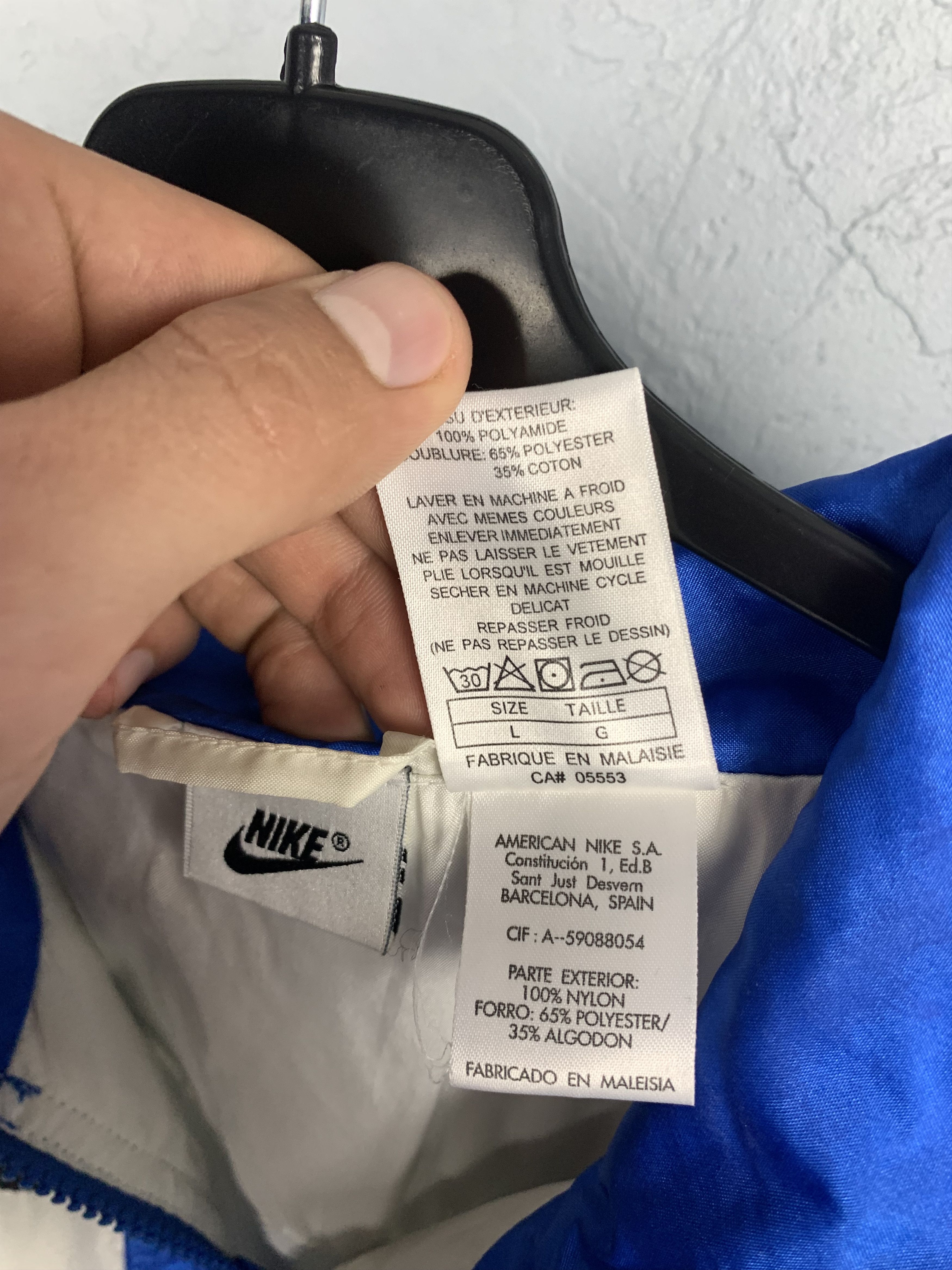 Nike × Vintage NIKE USA 90's Vintage Mens Windbreaker Track Top Jacket Size US L / EU 52-54 / 3 - 5 Thumbnail