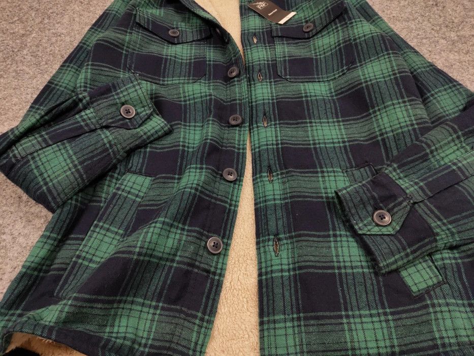 Flannel Vintage NWT Sherpa Lined Check Overshirt Flannel Travis Size US S / EU 44-46 / 1 - 8 Thumbnail