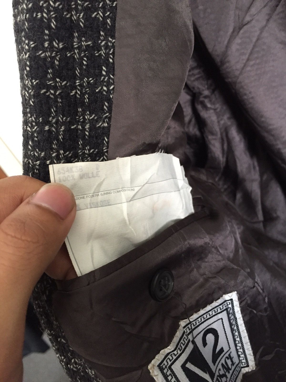 Versace Classic V2 Versace Check Single Button Blazer/Coat Size US M / EU 48-50 / 2 - 6 Thumbnail