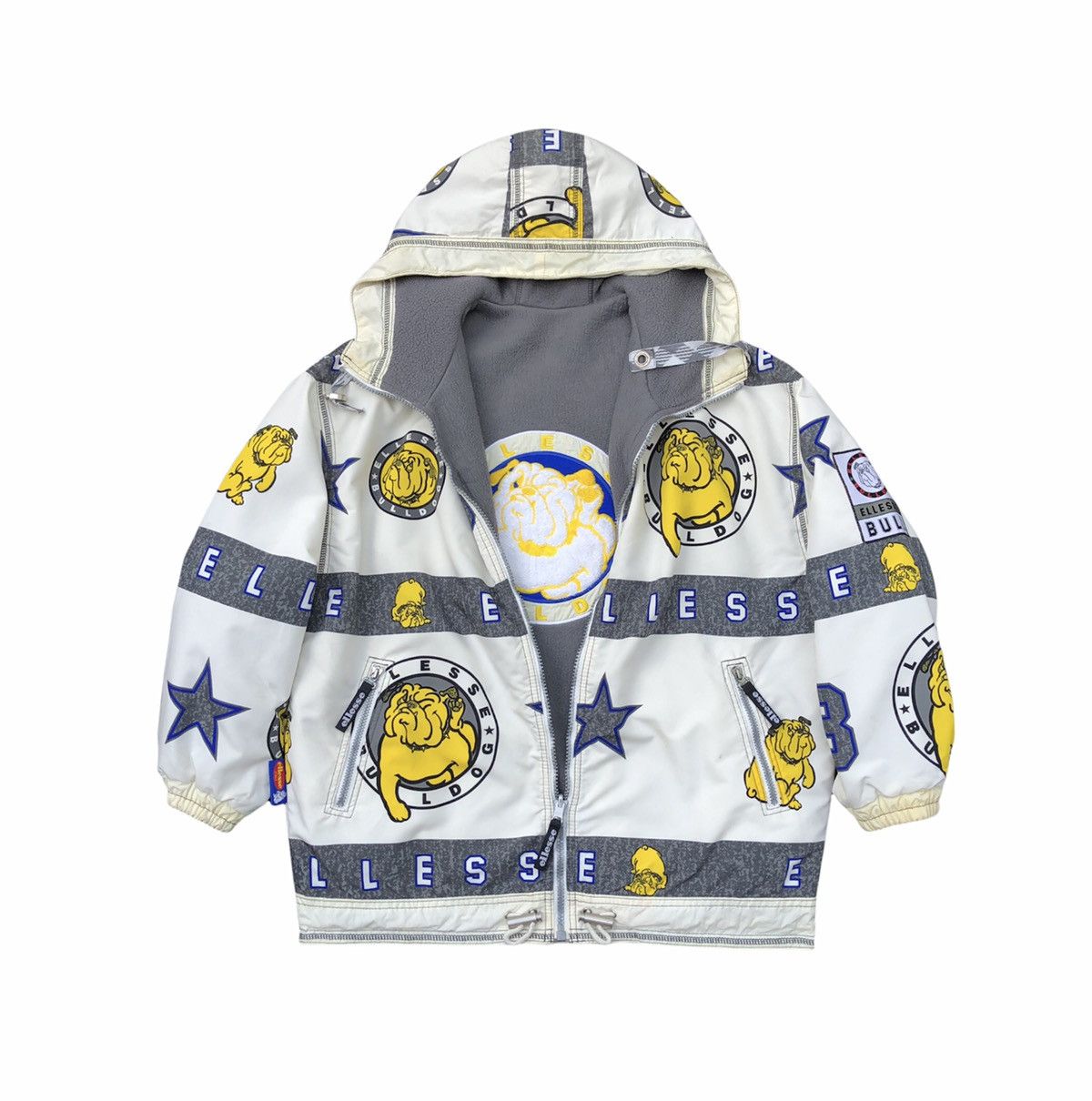 image of Vintage Ellesse Bulldog Fleece Reversible Half-Zip Hooded, Men's (Size Medium)
