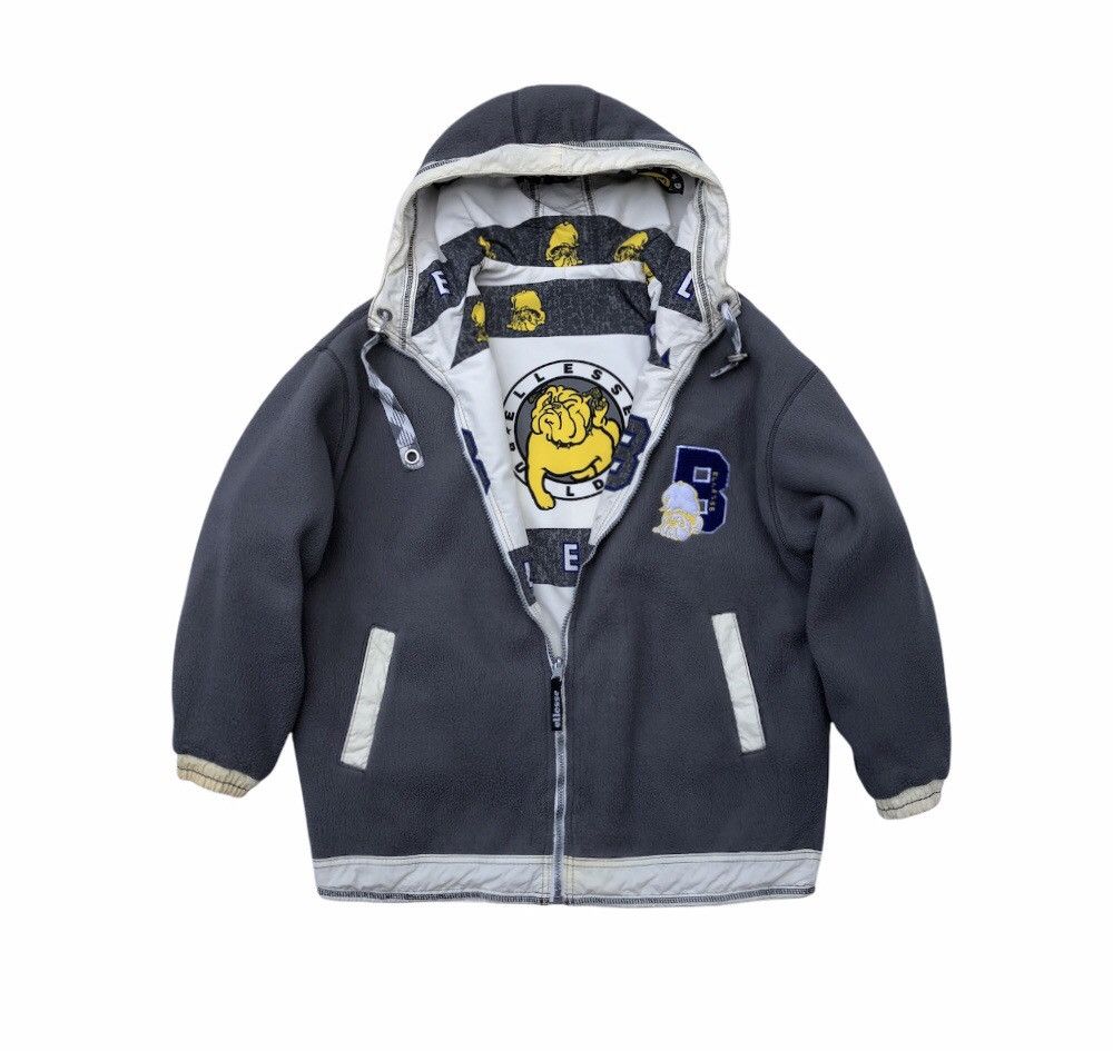 Ellesse Vintage Ellesse Bulldog Fleece Reversible Half-Zip Hooded Size US M / EU 48-50 / 2 - 2 Thumbnail