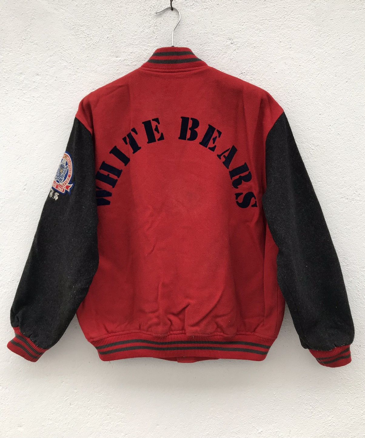 Japanese Brand Crocodile Sports White Bear wool Varsity Jackets Size US L / EU 52-54 / 3 - 1 Thumbnail