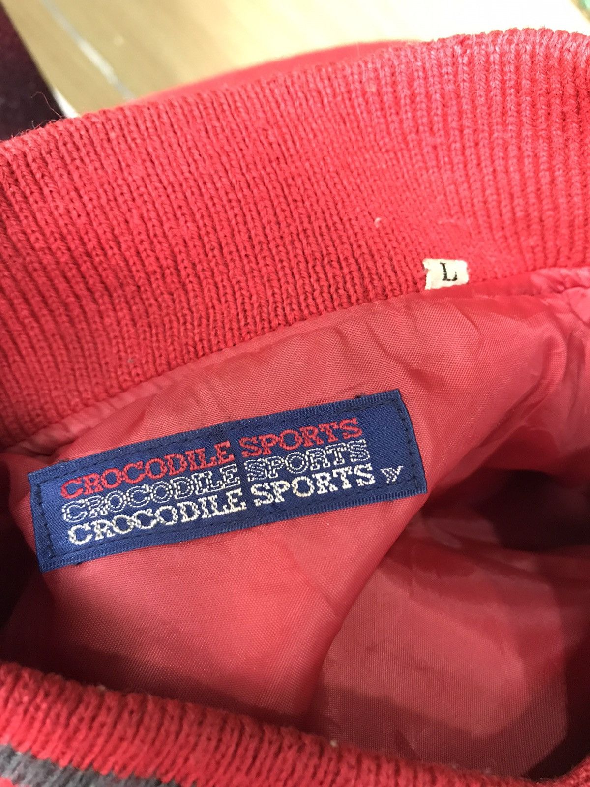 Japanese Brand Crocodile Sports White Bear wool Varsity Jackets Size US L / EU 52-54 / 3 - 7 Thumbnail