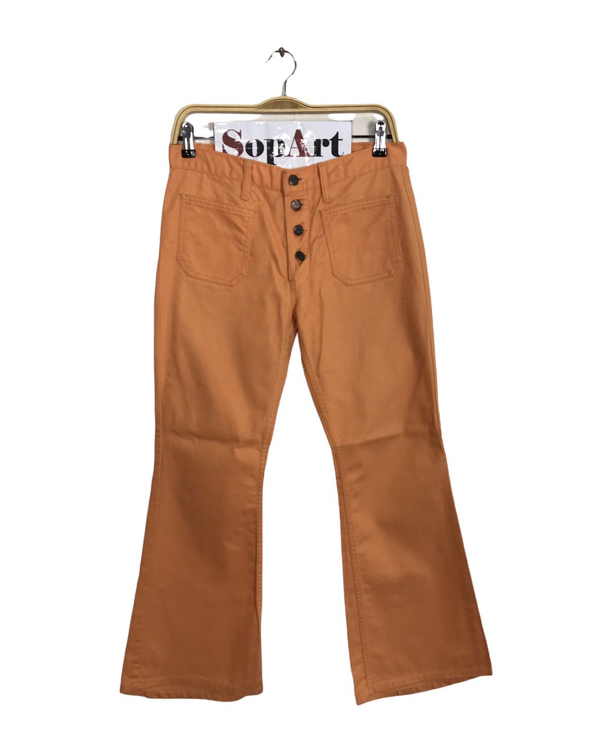 image of Big John x Vintage Big-John Jeans Colour Orange Bootcut Design, Men's (Size 30)