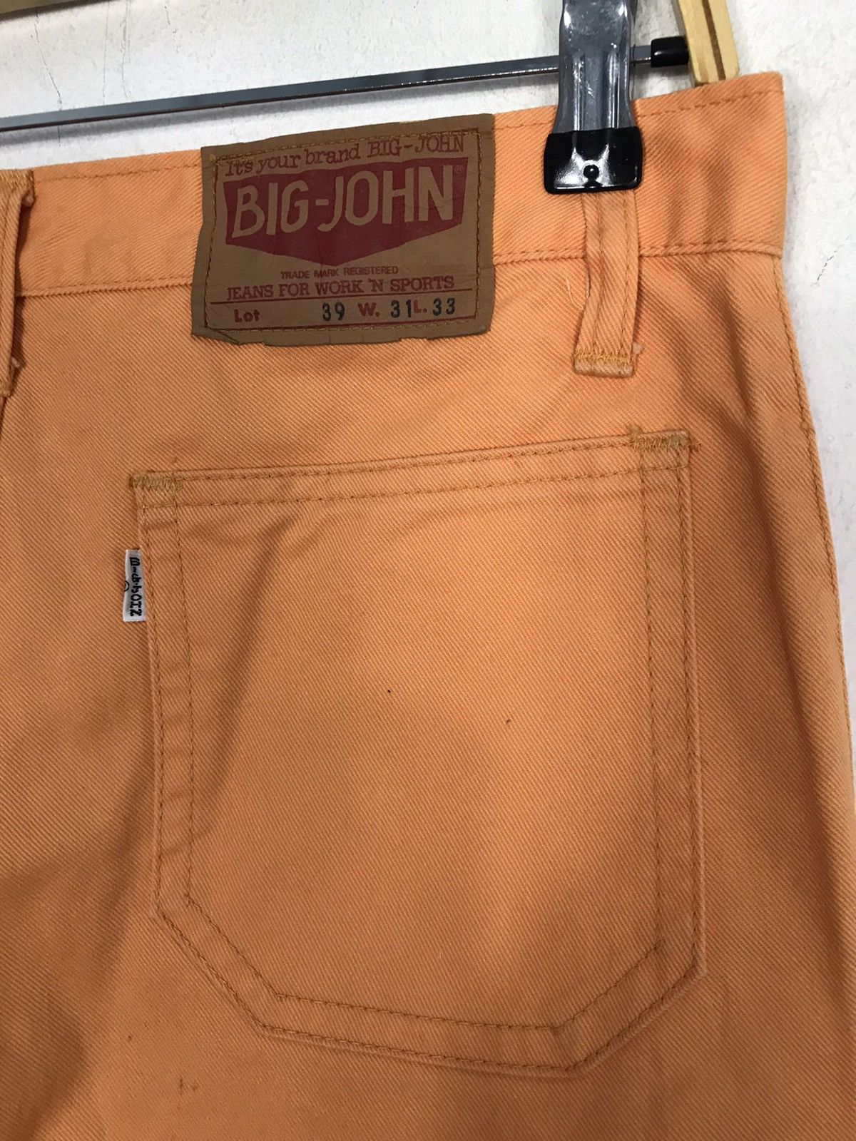 Big John × Vintage Vintage Big-John Jeans Colour Orange Bootcut Design Size US 30 / EU 46 - 10 Thumbnail