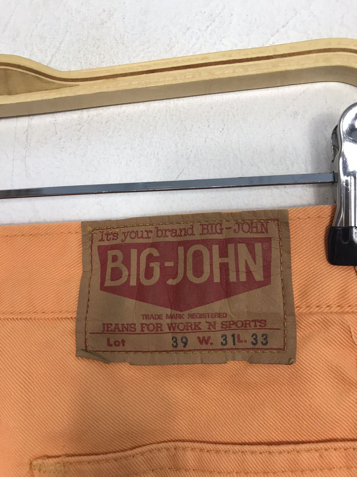 Big John × Vintage Vintage Big-John Jeans Colour Orange Bootcut Design Size US 30 / EU 46 - 15 Thumbnail