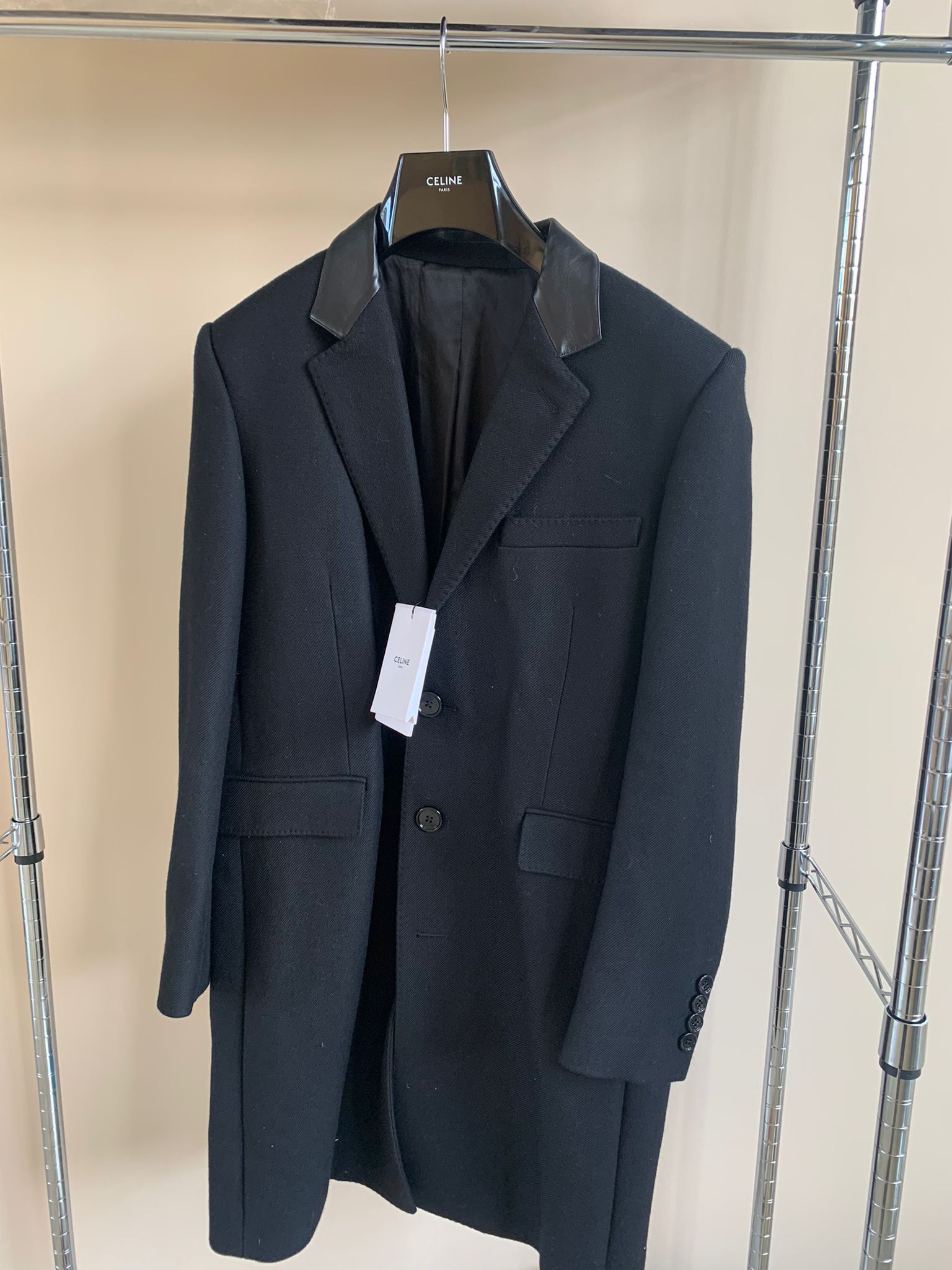 Celine Chesterfield 3B Coat in Black Size US M / EU 48-50 / 2 - 3 Thumbnail