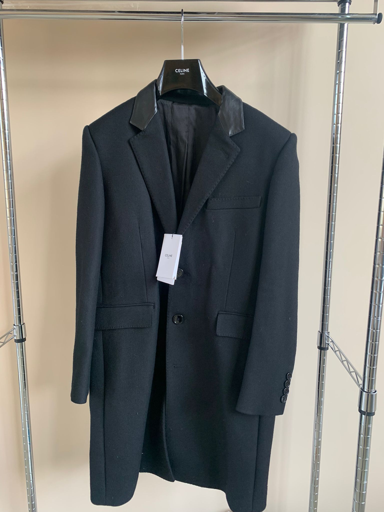 Celine Chesterfield 3B Coat in Black Size US M / EU 48-50 / 2 - 1 Thumbnail