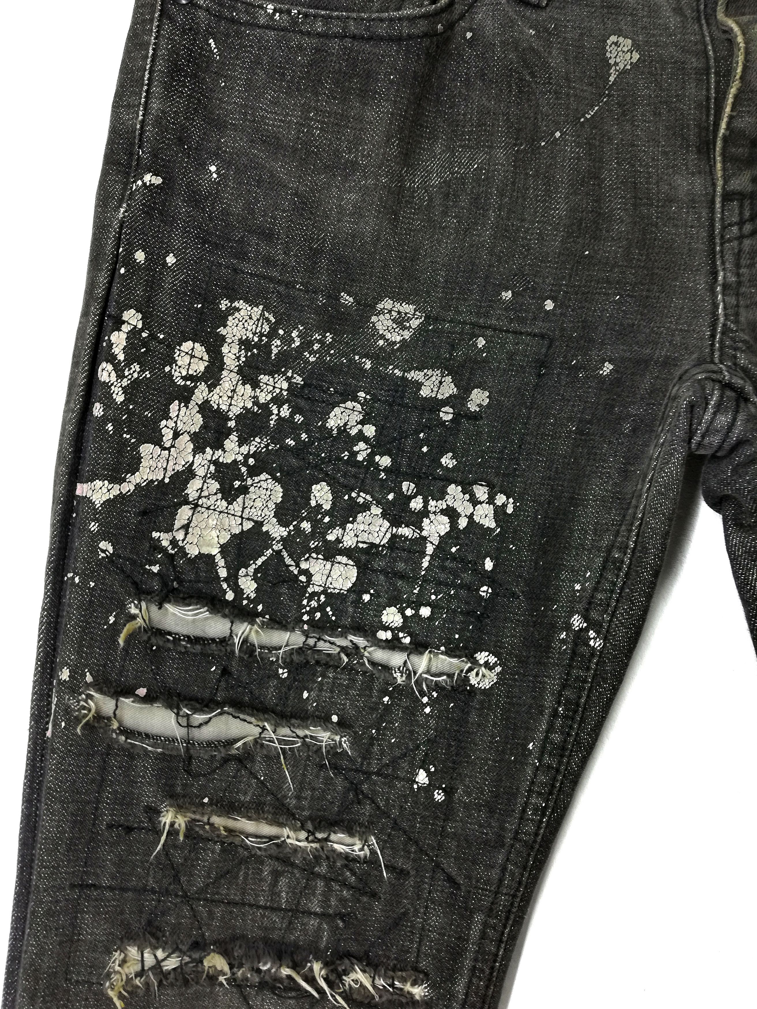 Hysteric Glamour 🔥Absolutely Rips ZigZag Patchwork Discharge Low Rise🔥 Size US 30 / EU 46 - 3 Thumbnail