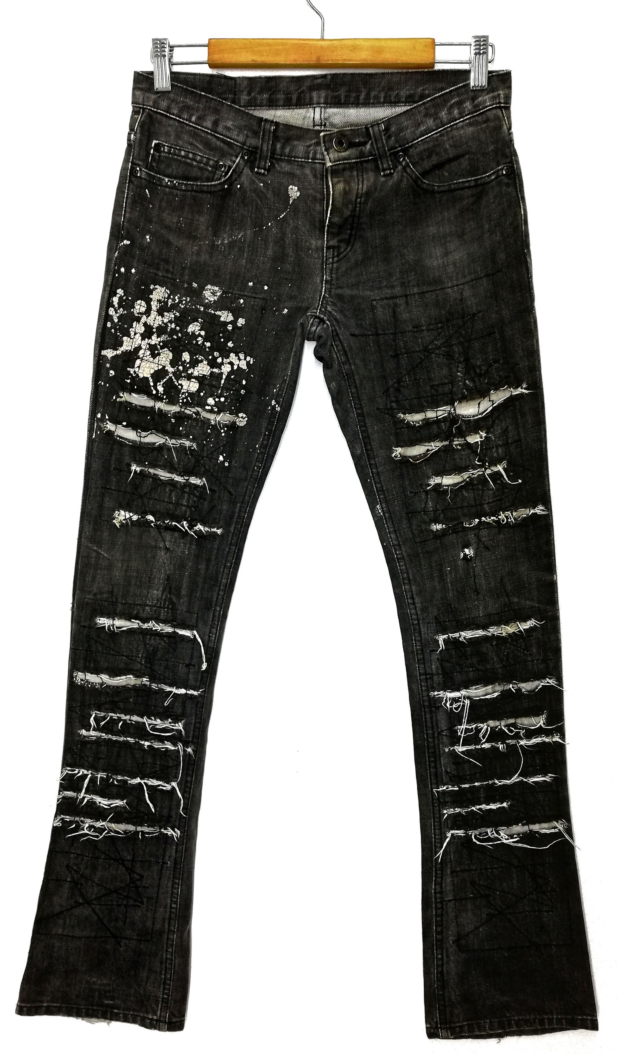 Hysteric Glamour 🔥Absolutely Rips ZigZag Patchwork Discharge Low Rise🔥 Size US 30 / EU 46 - 1 Thumbnail