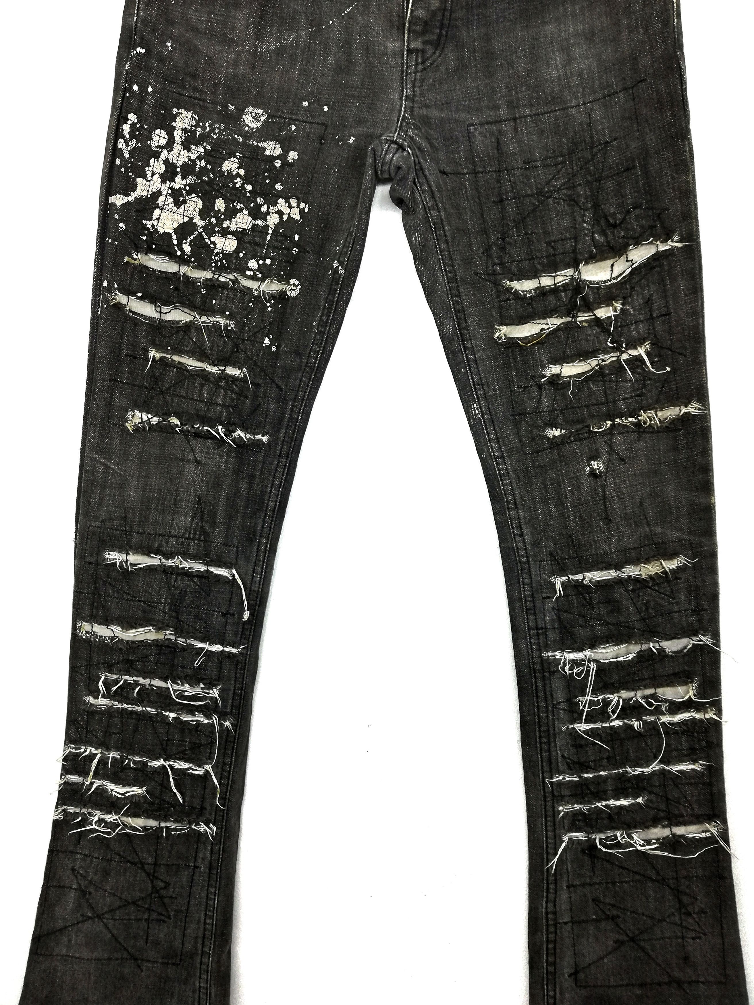 Hysteric Glamour 🔥Absolutely Rips ZigZag Patchwork Discharge Low Rise🔥 Size US 30 / EU 46 - 2 Thumbnail