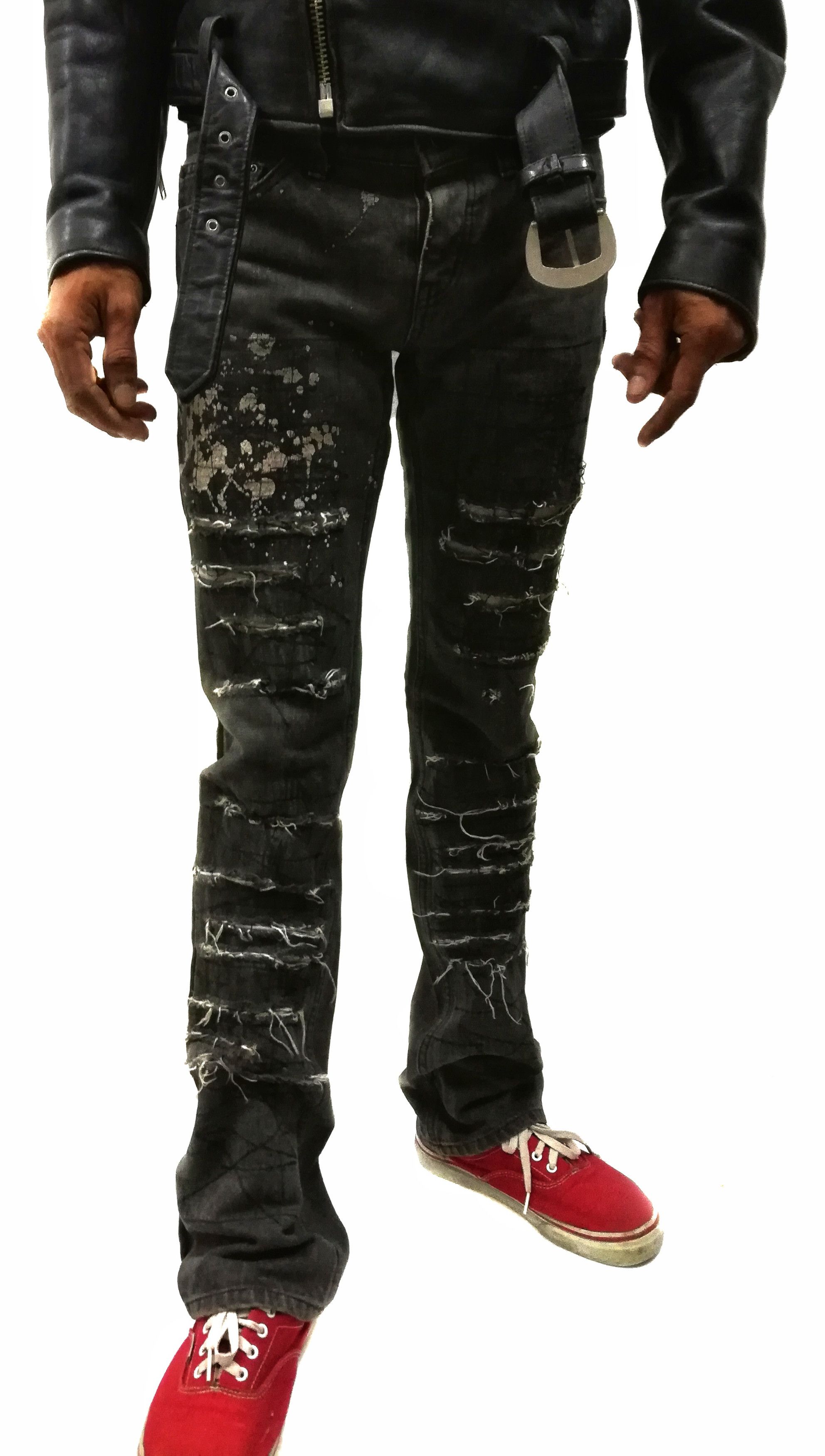 Hysteric Glamour 🔥Absolutely Rips ZigZag Patchwork Discharge Low Rise🔥 Size US 30 / EU 46 - 16 Thumbnail