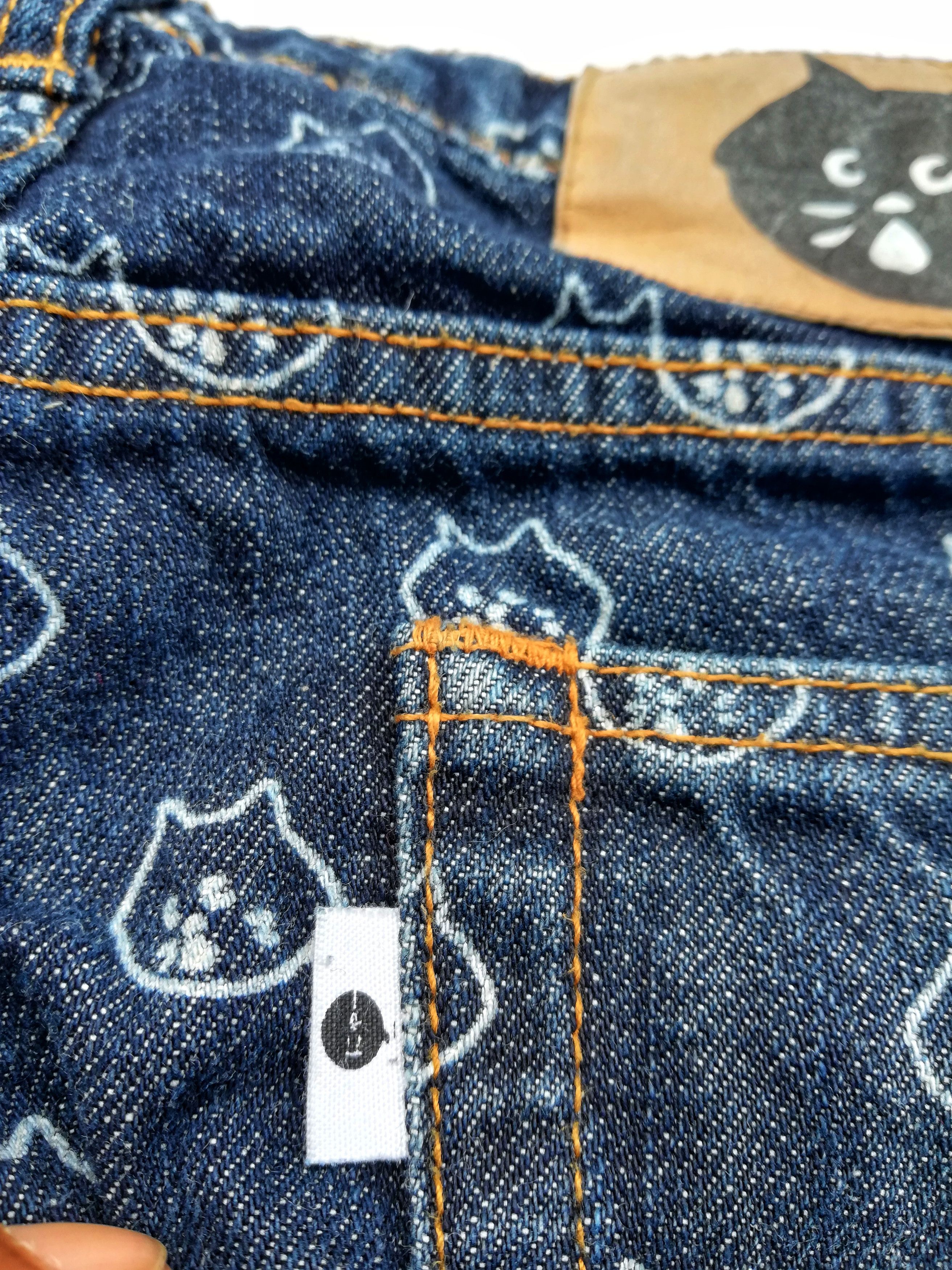 Issey Miyake 🔥Ne-Net By Ex Designer Issey Miyake Cat Print Denim Jeans Size US 31 - 13 Thumbnail