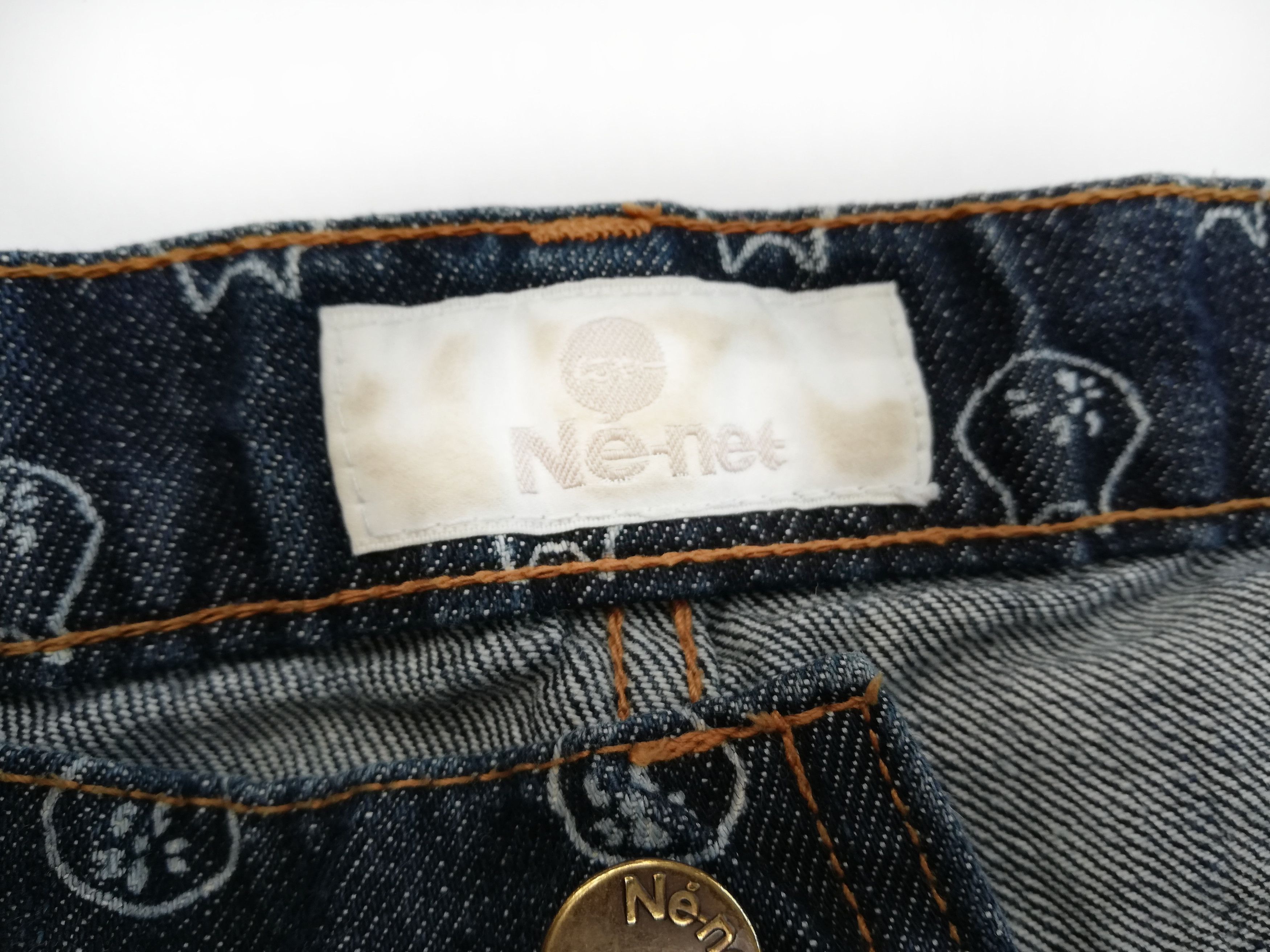 Issey Miyake 🔥Ne-Net By Ex Designer Issey Miyake Cat Print Denim Jeans Size US 31 - 6 Thumbnail