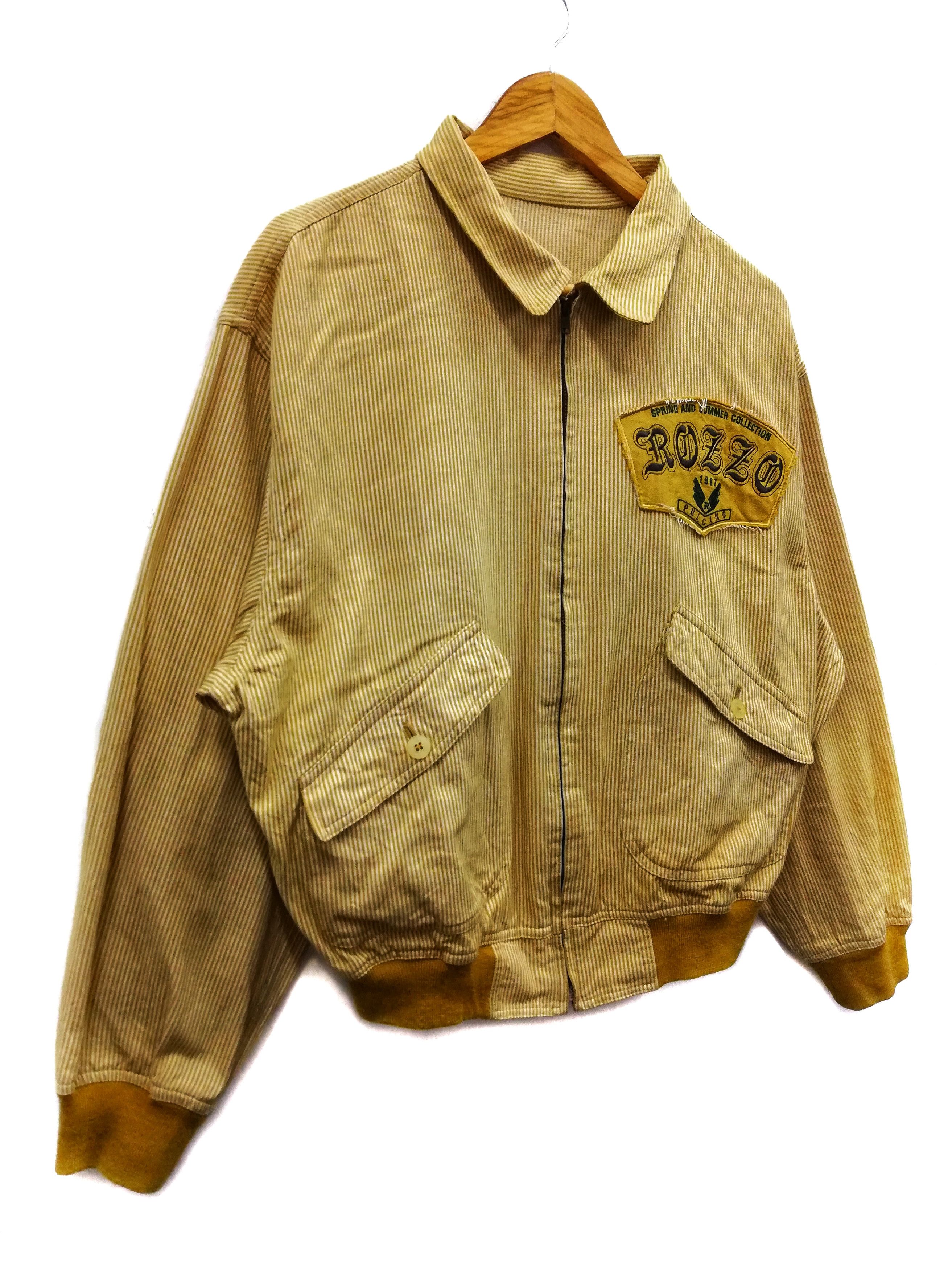 ICON Motorsports 🔥DOPE RARE ROZZO PULCINO Street Kids Stripes Denim Jacket Size US M / EU 48-50 / 2 - 3 Thumbnail