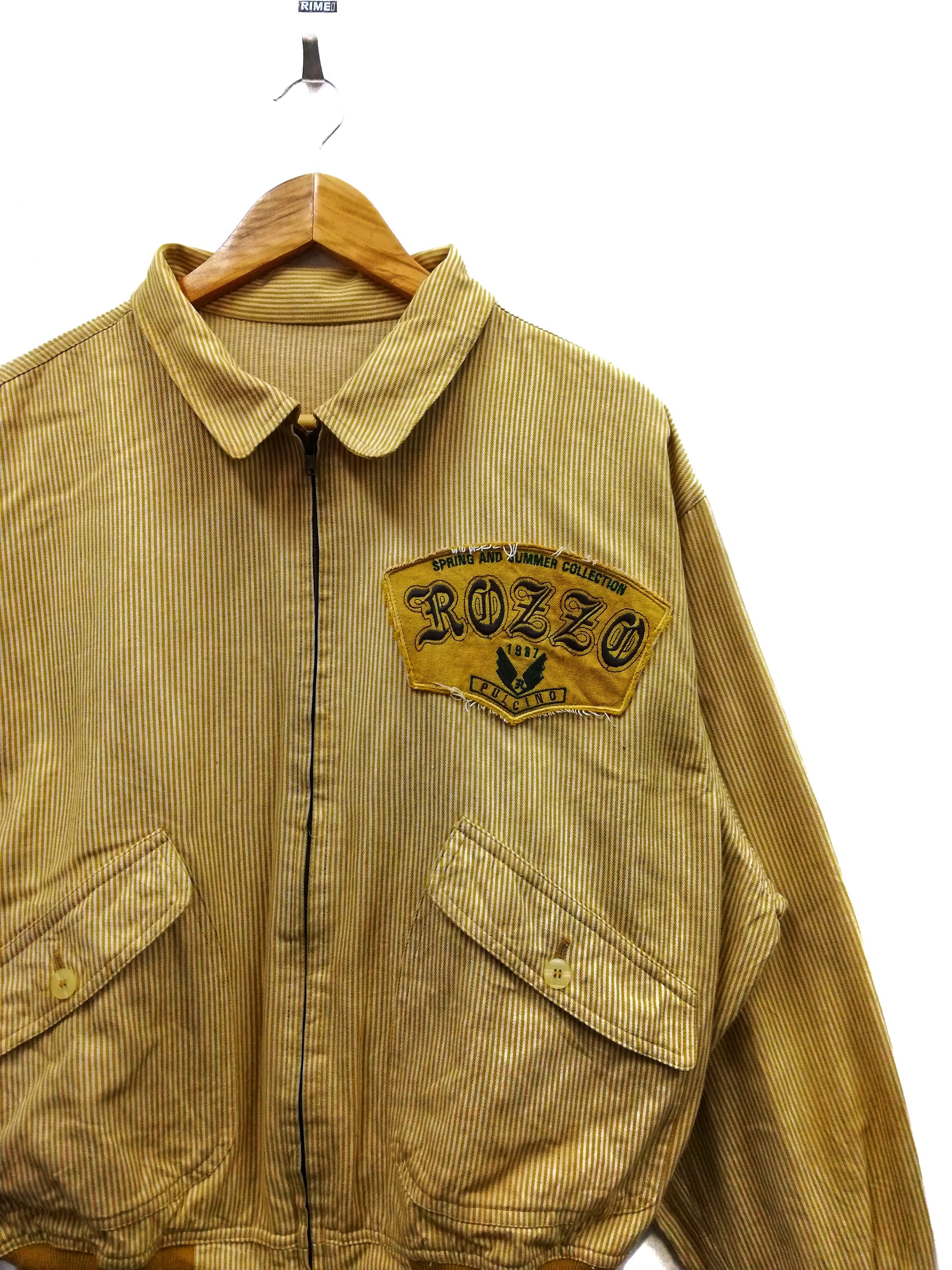 ICON Motorsports 🔥DOPE RARE ROZZO PULCINO Street Kids Stripes Denim Jacket Size US M / EU 48-50 / 2 - 4 Thumbnail