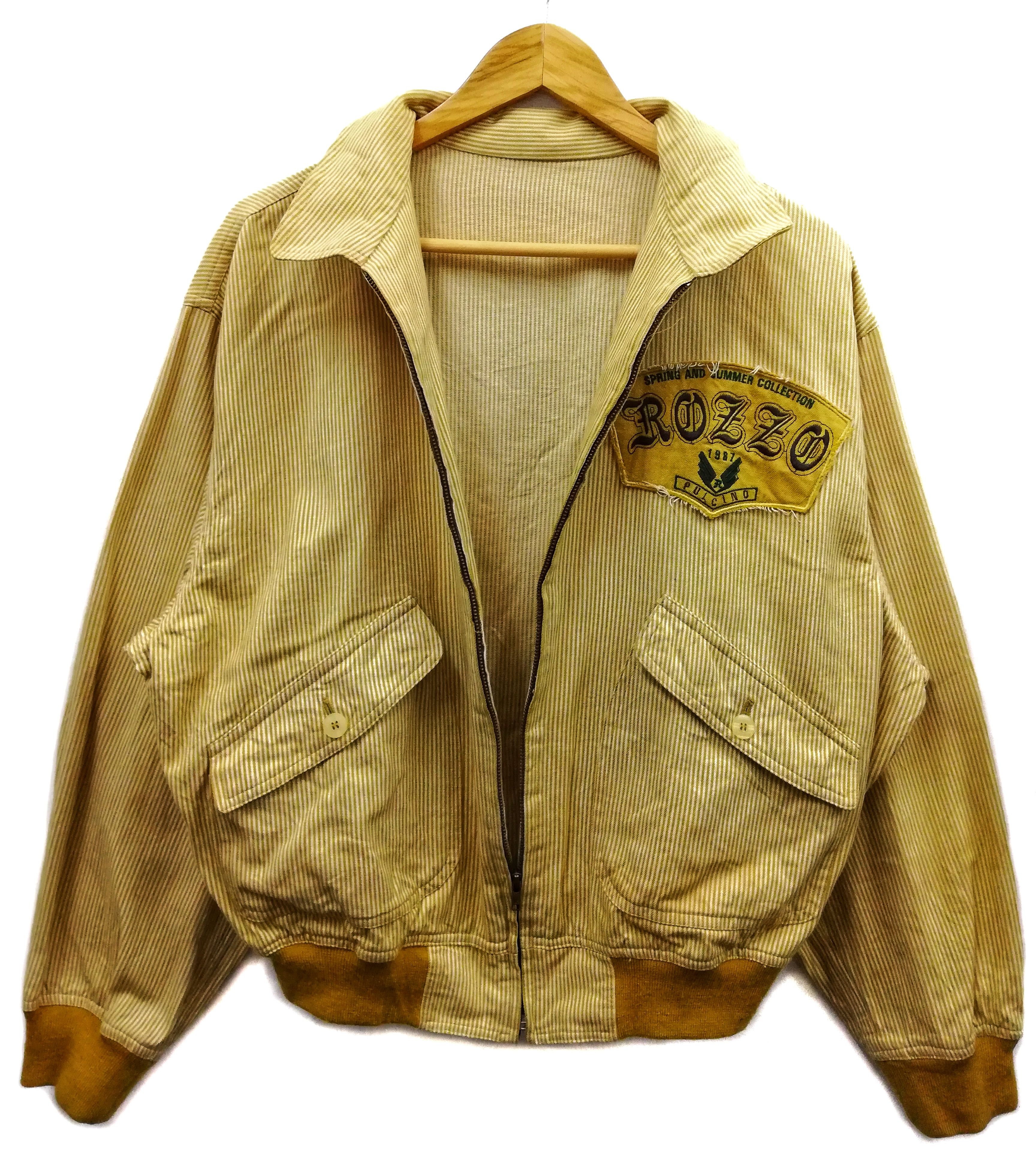 ICON Motorsports 🔥DOPE RARE ROZZO PULCINO Street Kids Stripes Denim Jacket Size US M / EU 48-50 / 2 - 6 Thumbnail