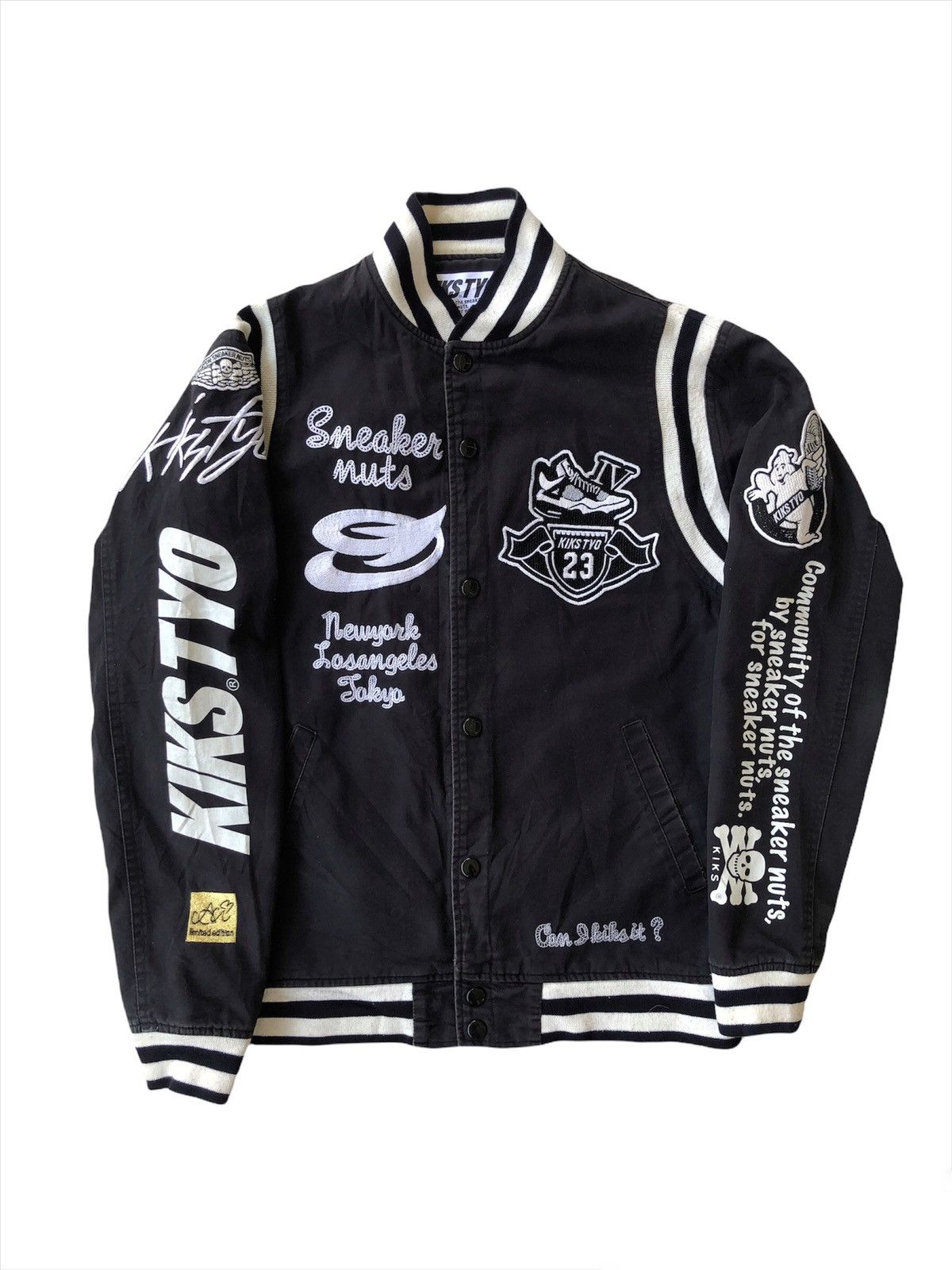 Sneakers LIMITED🔥KiksTyo 🇯🇵 Sneaker Nuts Full Patch Varsity Jacket |  Grailed