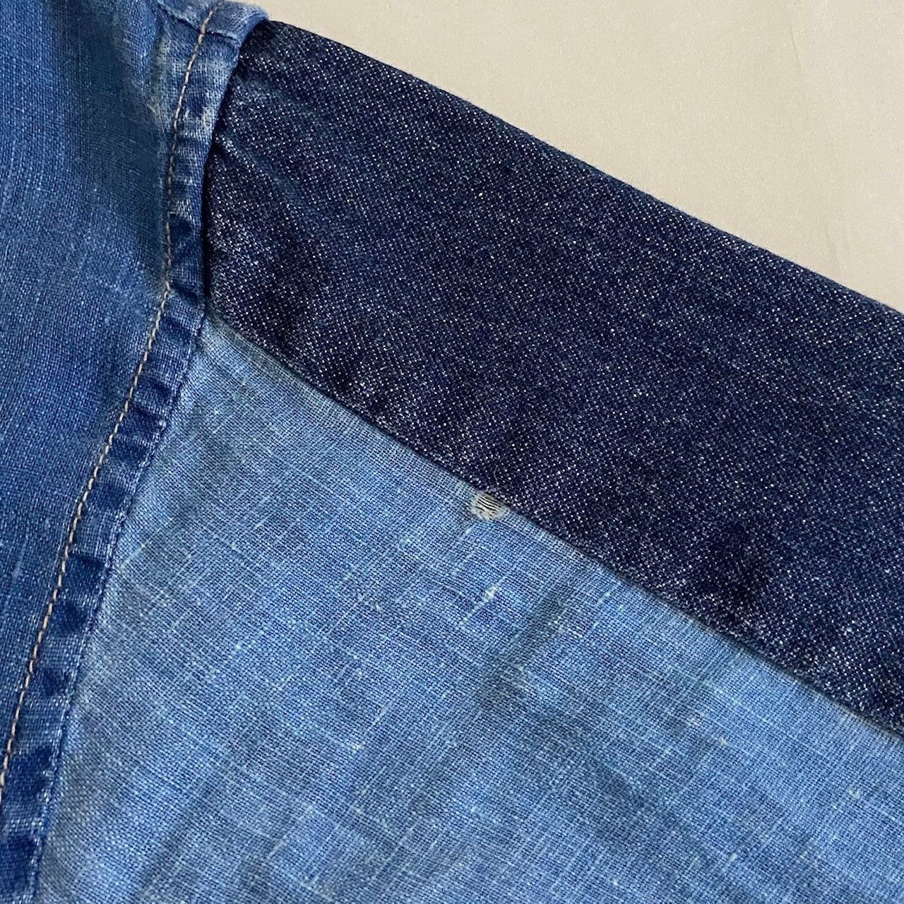 Kapital KAPITAL linen × cotton weathering patchwork shirt Size US M / EU 48-50 / 2 - 7 Thumbnail