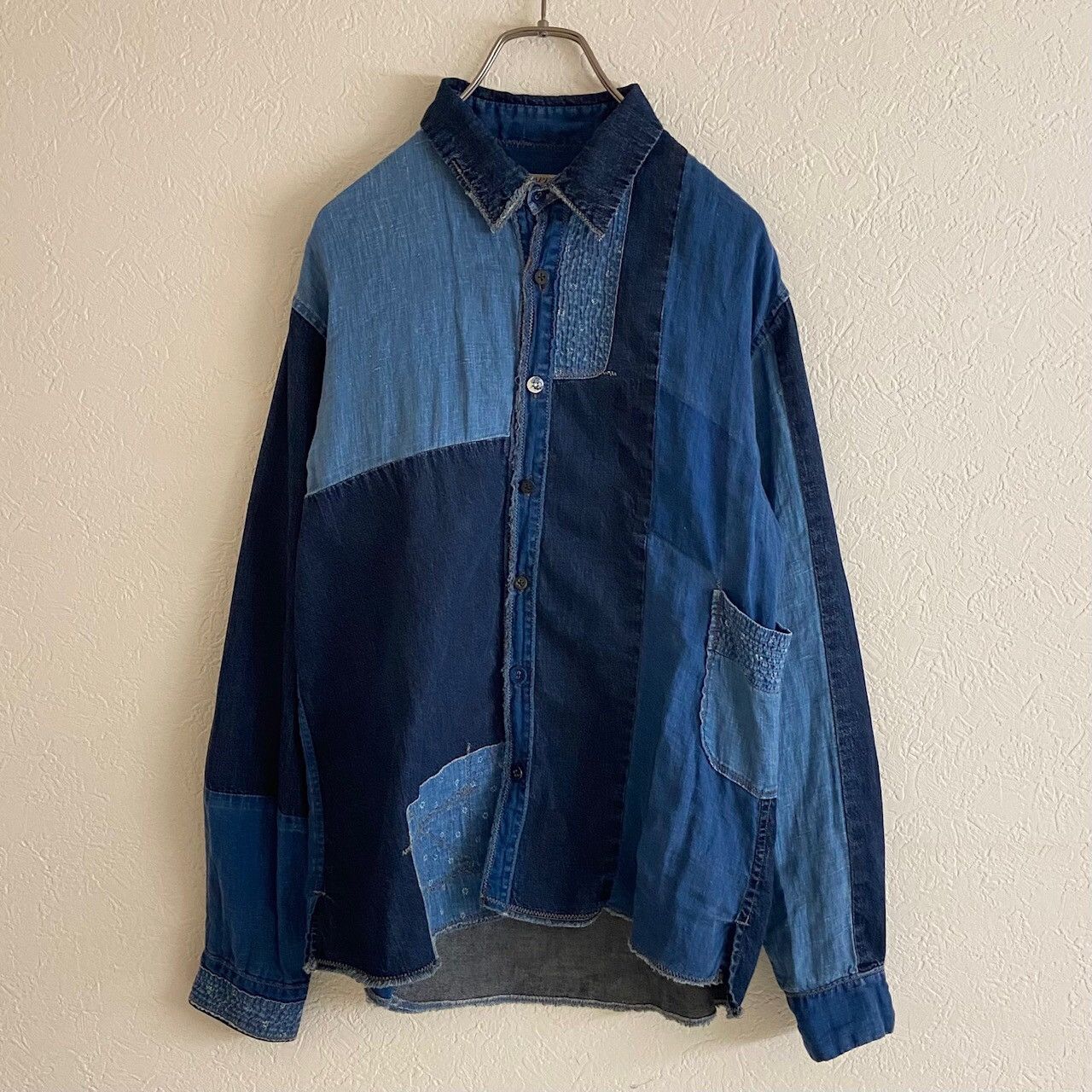 Kapital KAPITAL linen × cotton weathering patchwork shirt Size US M / EU 48-50 / 2 - 1 Thumbnail