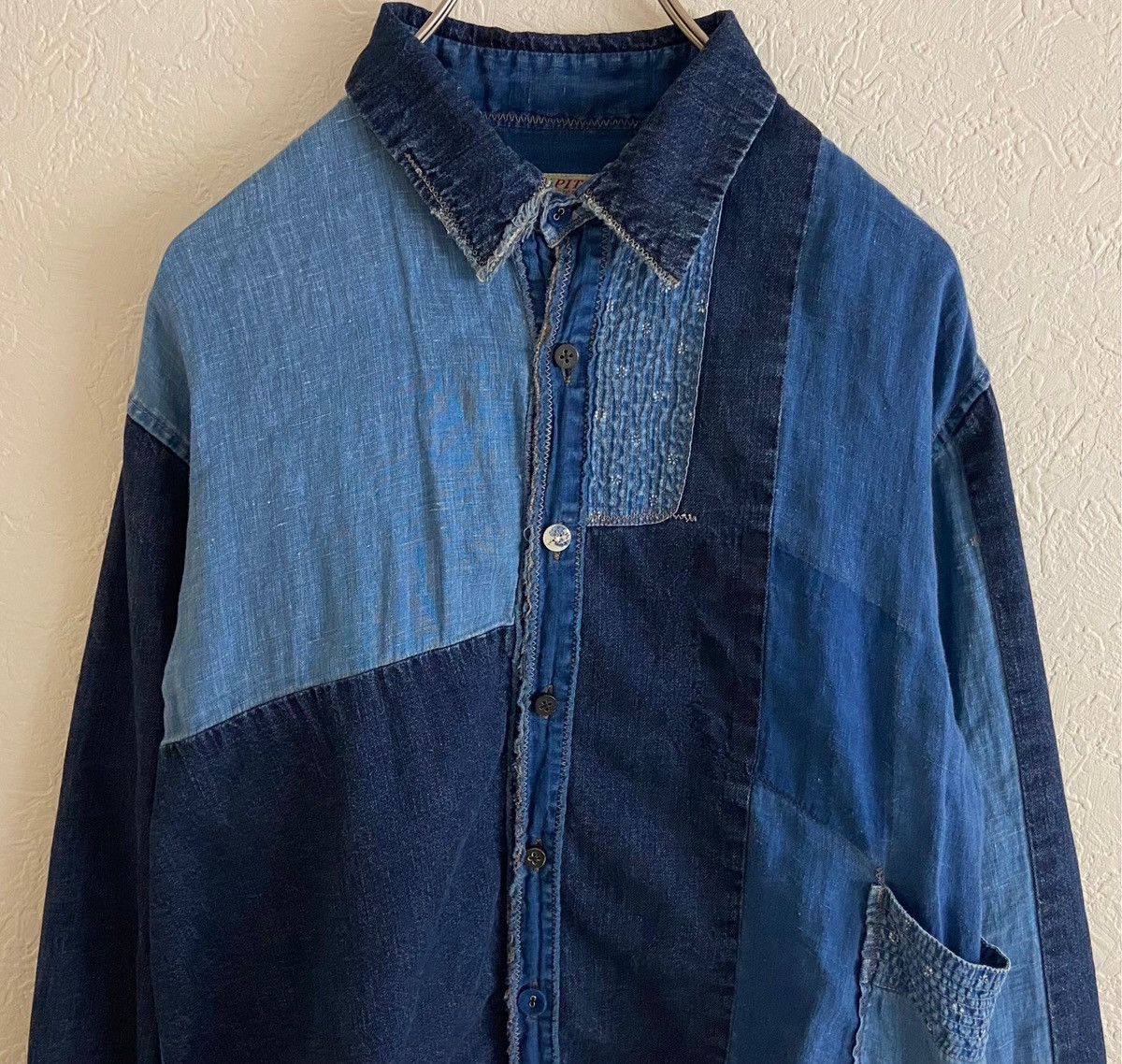 Kapital KAPITAL linen × cotton weathering patchwork shirt Size US M / EU 48-50 / 2 - 2 Thumbnail