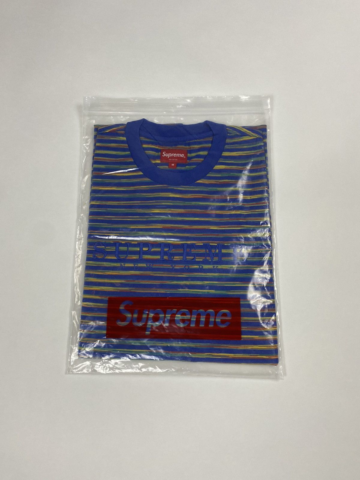 Supreme Supreme Static Rainbow Embroidered Tee Shirt Blue Medium Size US M / EU 48-50 / 2 - 10 Thumbnail