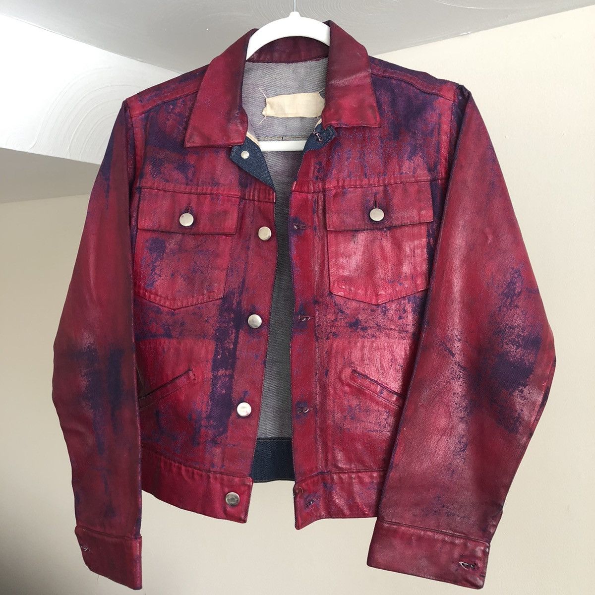 Maison Margiela Margiela Archive Fall 1995 Red Painted Denim