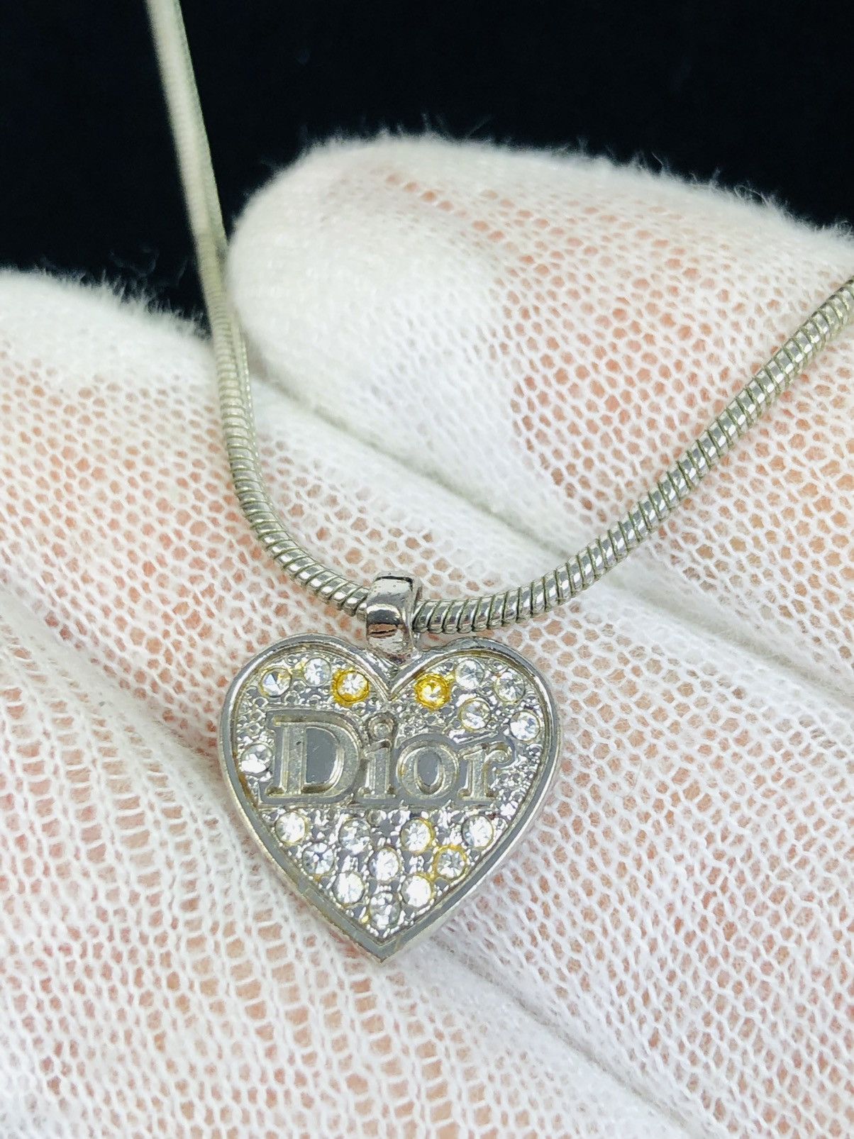 Dior Dior encrusted heart necklace Size ONE SIZE - 2 Thumbnail