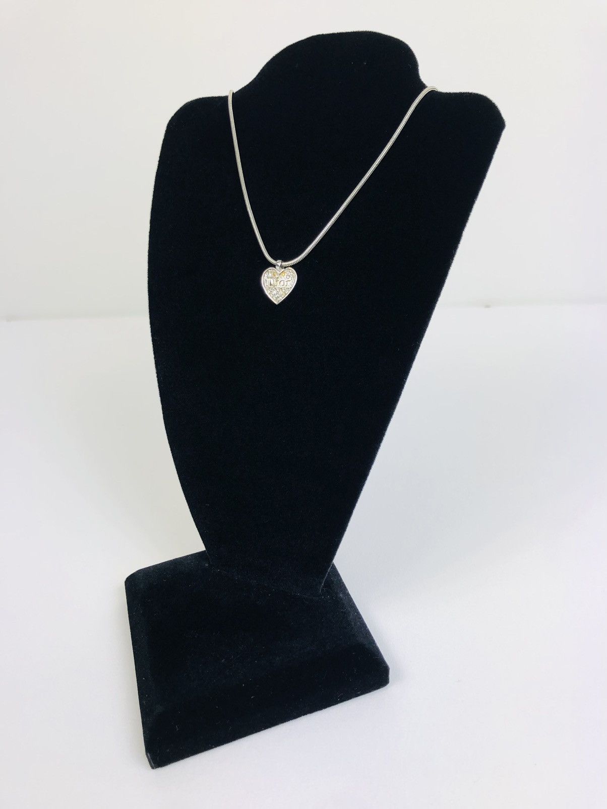 Dior encrusted heart necklace
