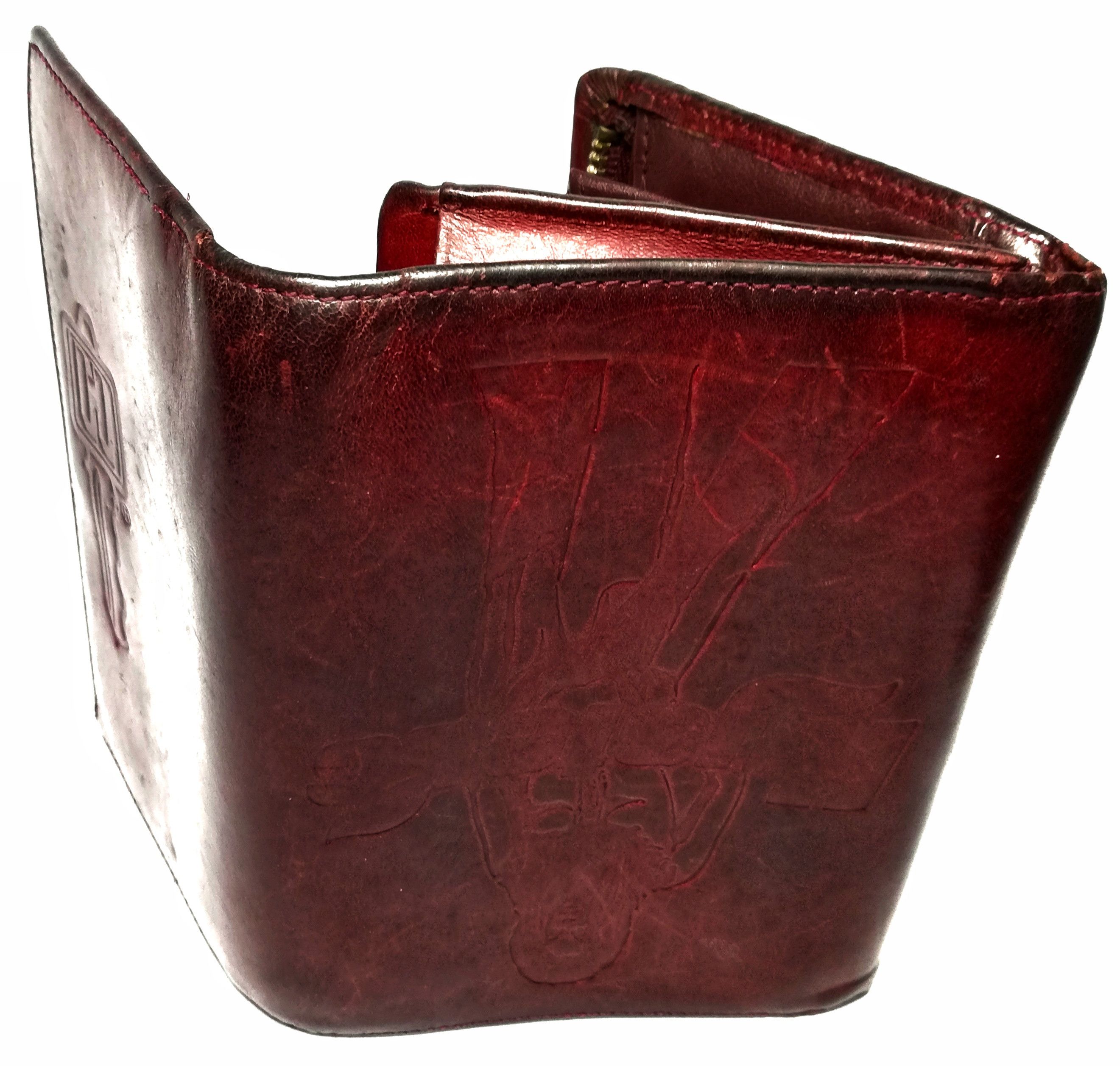 Genuine Leather × Hysteric Glamour × Japanese Brand 🔥Japanese HG Tokyo London Dark Red Leather Wallet🔥 Size ONE SIZE - 12 Thumbnail