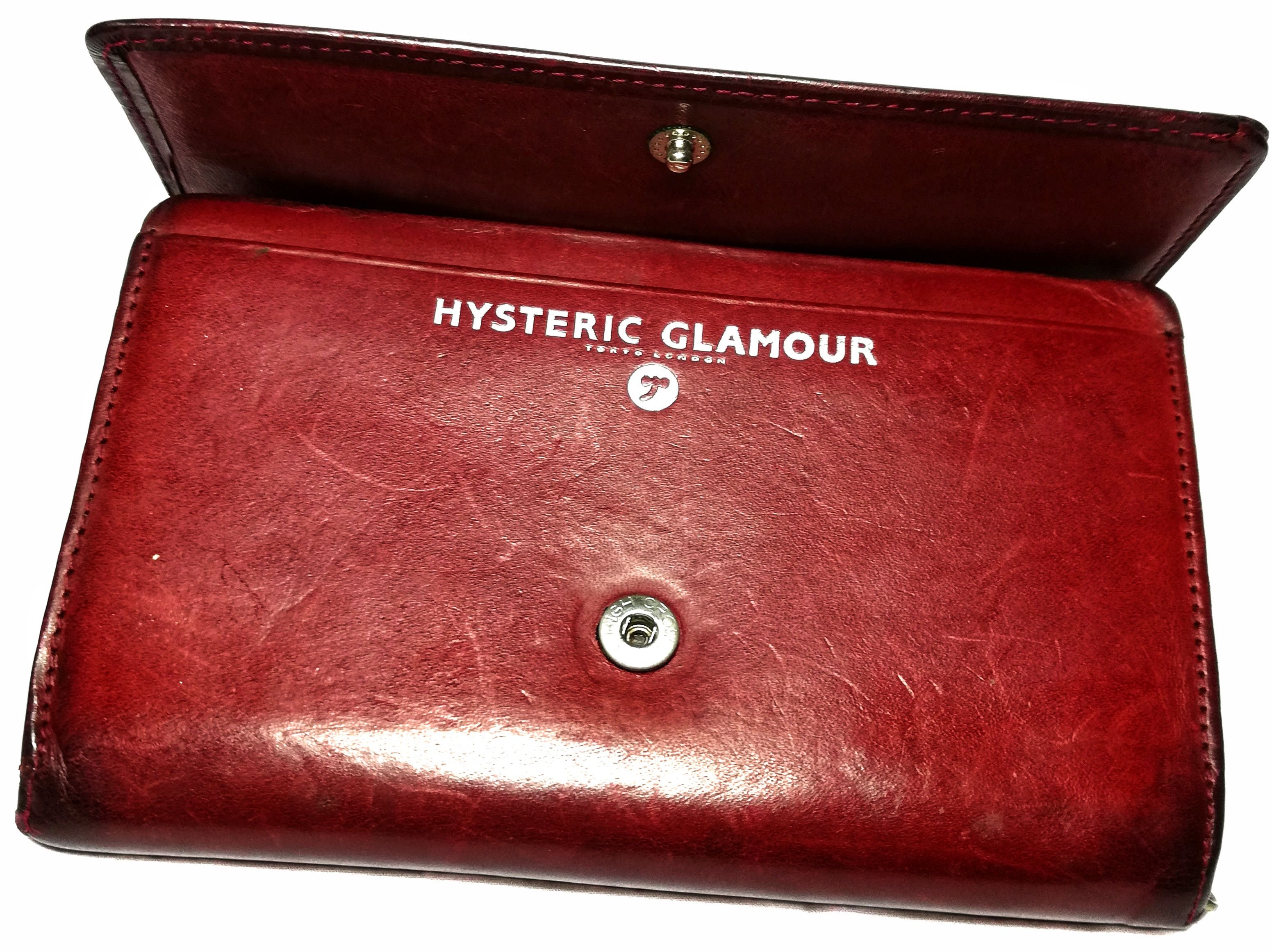Genuine Leather × Hysteric Glamour × Japanese Brand 🔥Japanese HG Tokyo London Dark Red Leather Wallet🔥 Size ONE SIZE - 8 Thumbnail