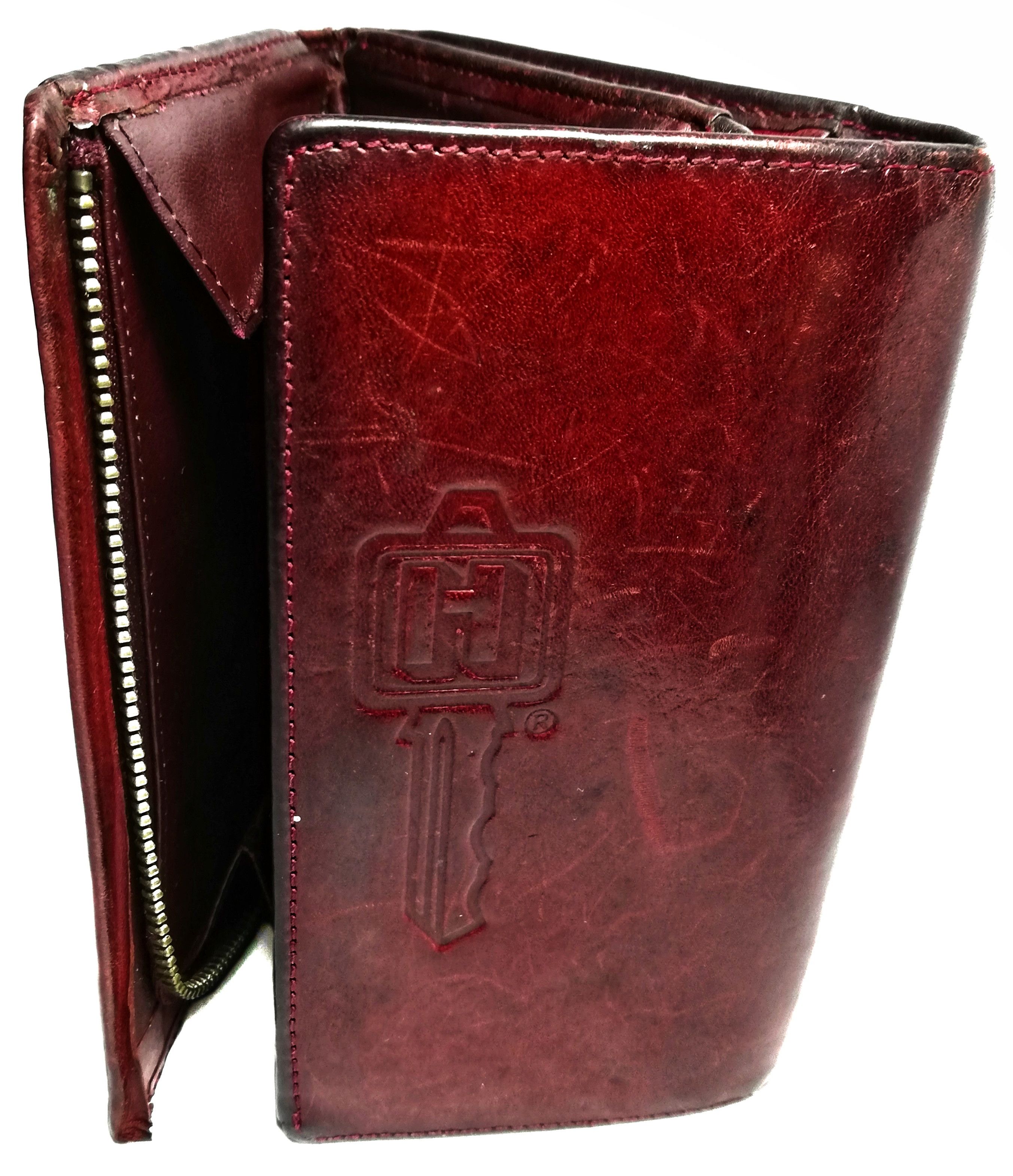 Genuine Leather × Hysteric Glamour × Japanese Brand 🔥Japanese HG Tokyo London Dark Red Leather Wallet🔥 Size ONE SIZE - 21 Thumbnail