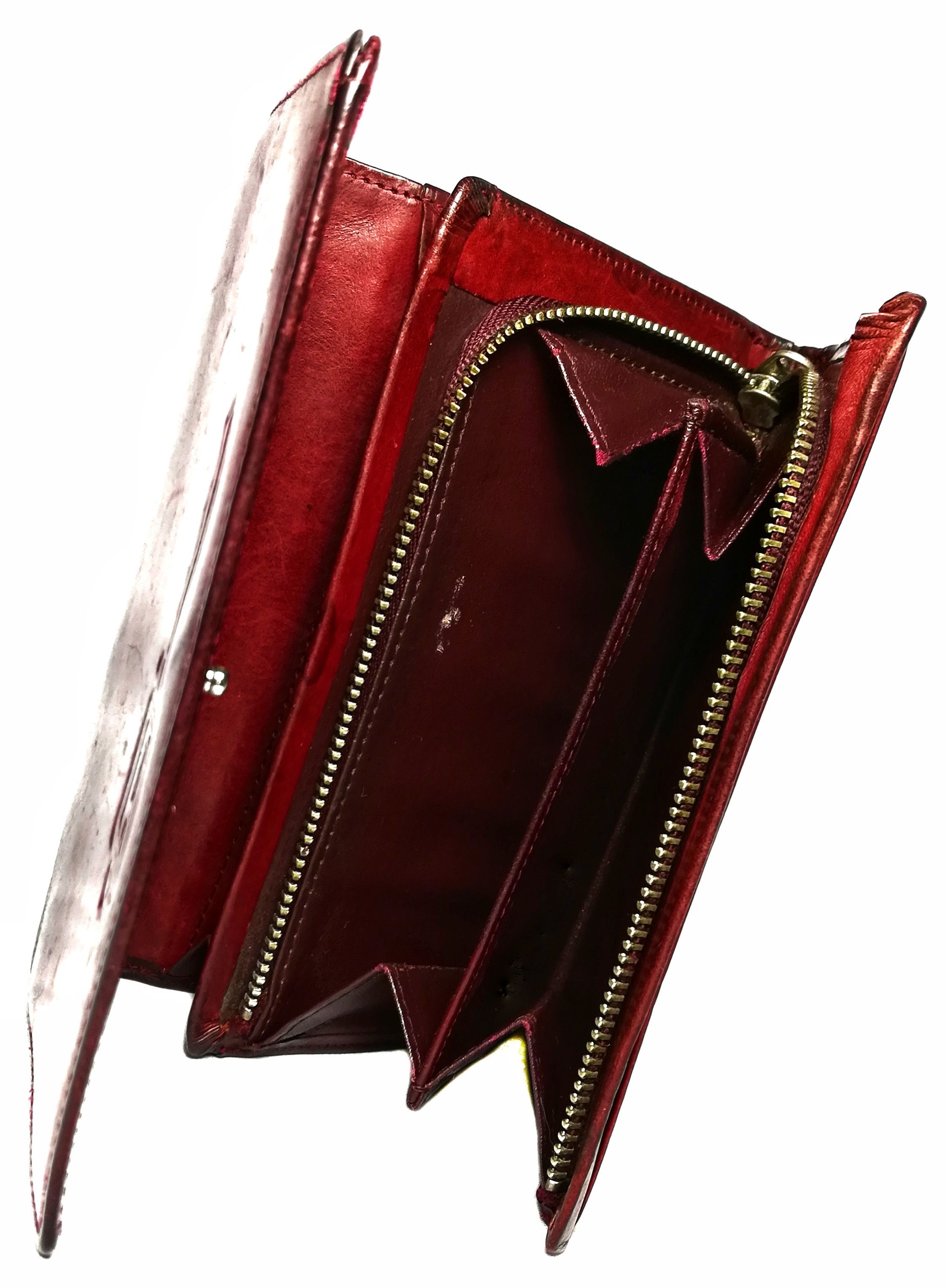 Genuine Leather × Hysteric Glamour × Japanese Brand 🔥Japanese HG Tokyo London Dark Red Leather Wallet🔥 Size ONE SIZE - 5 Thumbnail